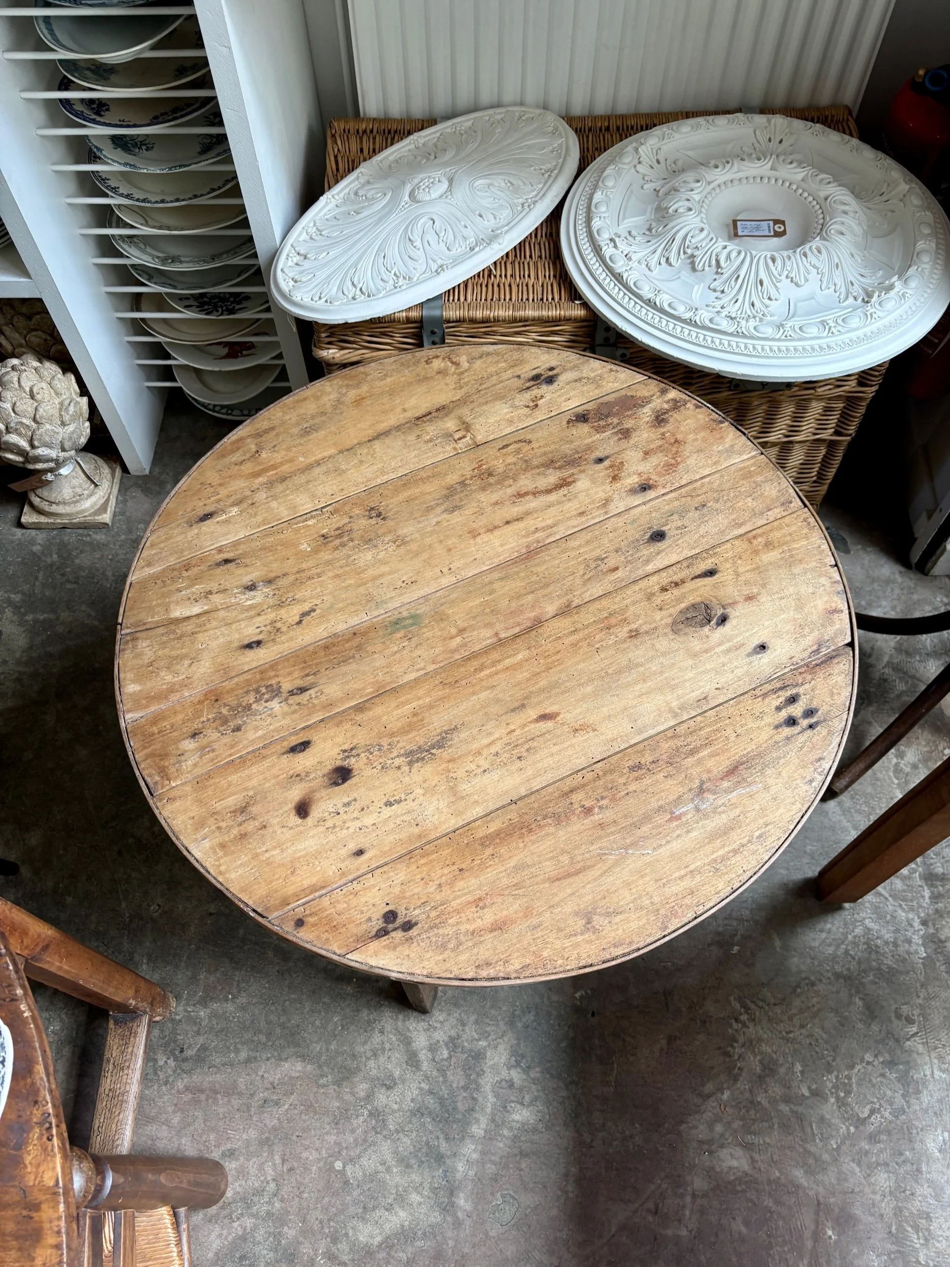 table-appoint-rond-bois-mobilier-vintage-axs-design-paris-france