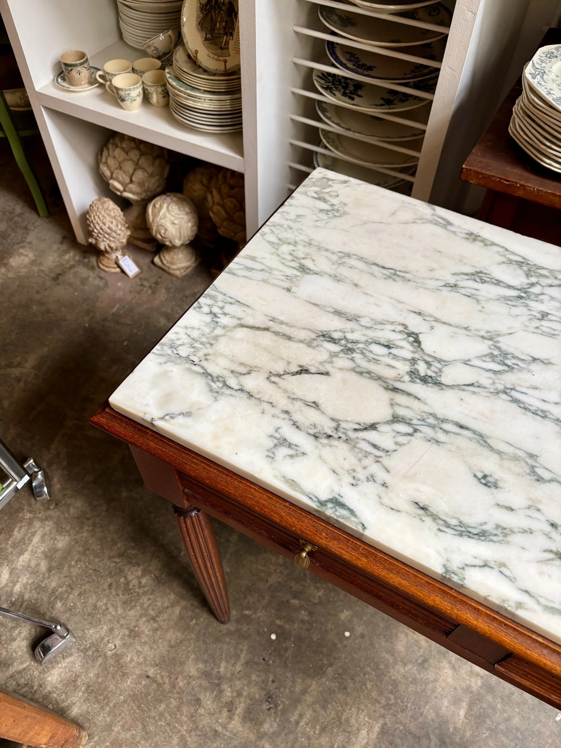 bureau-console-table-appoint-coiffeuse-art-deco-bois-fonce-marbre-gris-mobilier-vintage-axs-design-paris-france