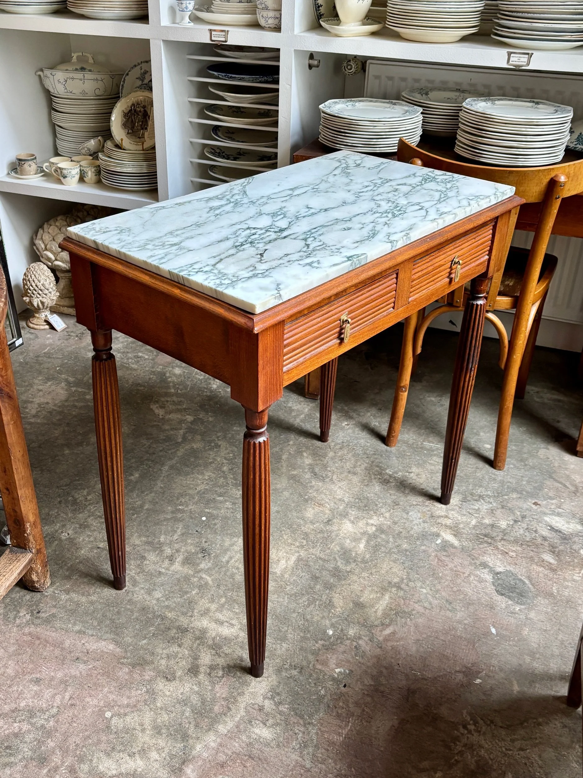 bureau-console-table-appoint-coiffeuse-art-deco-bois-fonce-marbre-gris-mobilier-vintage-axs-design-paris-france