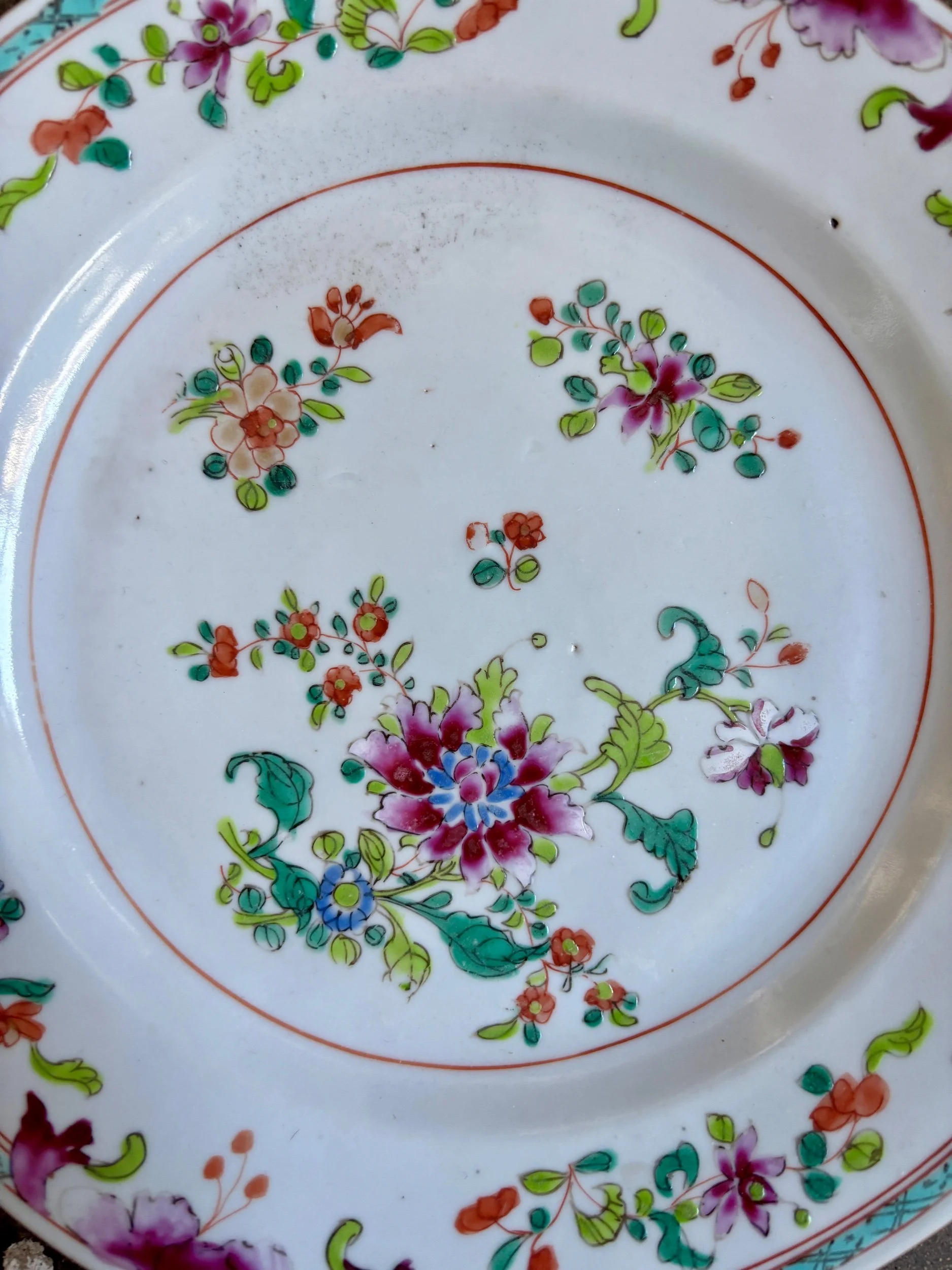 assiette-platecompagnie-indes-10-porcelaine-fleurs-vintage-vaisselle-axs-design-paris-france