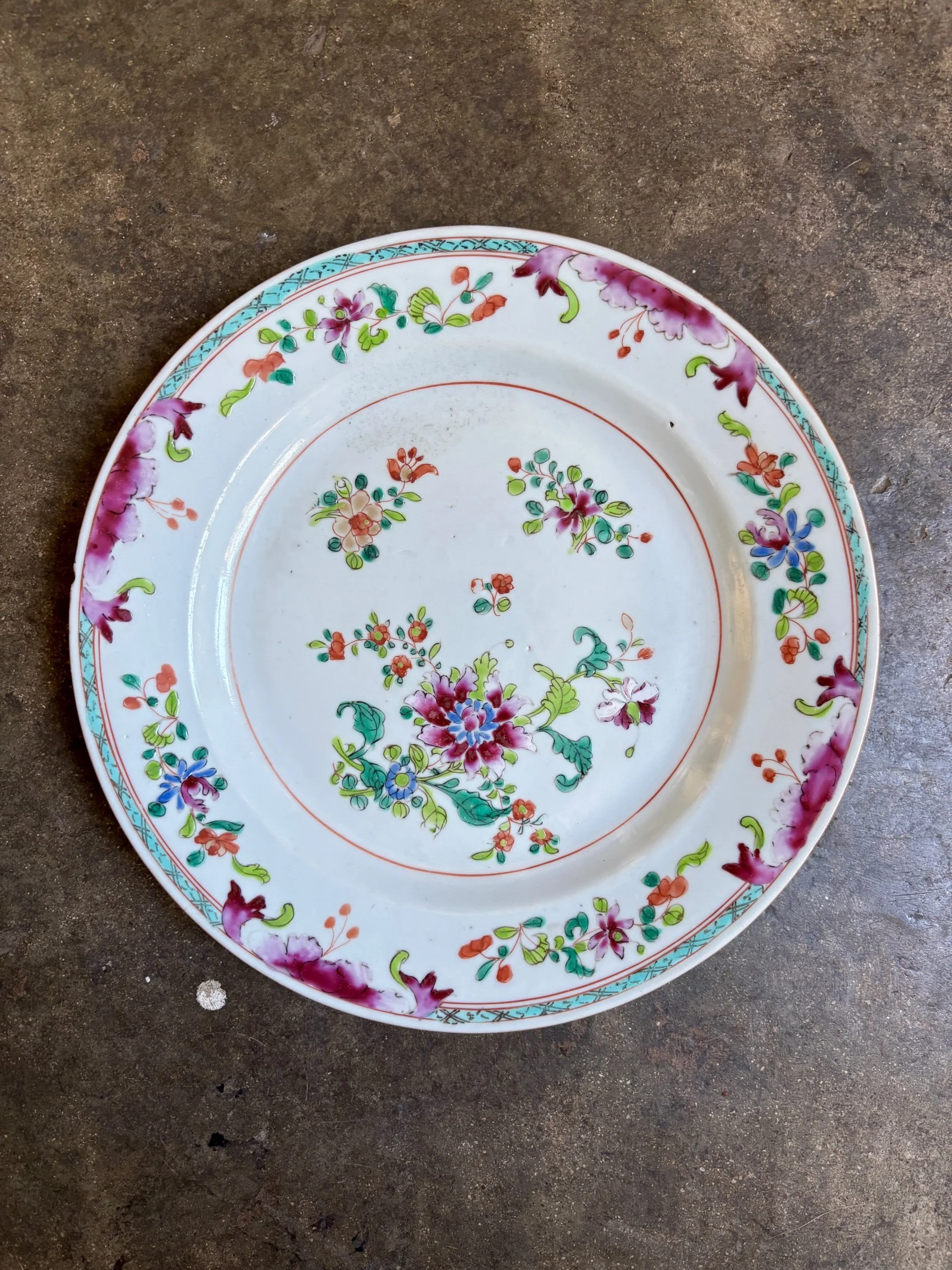 assiette-platecompagnie-indes-10-porcelaine-fleurs-vintage-vaisselle-axs-design-paris-france