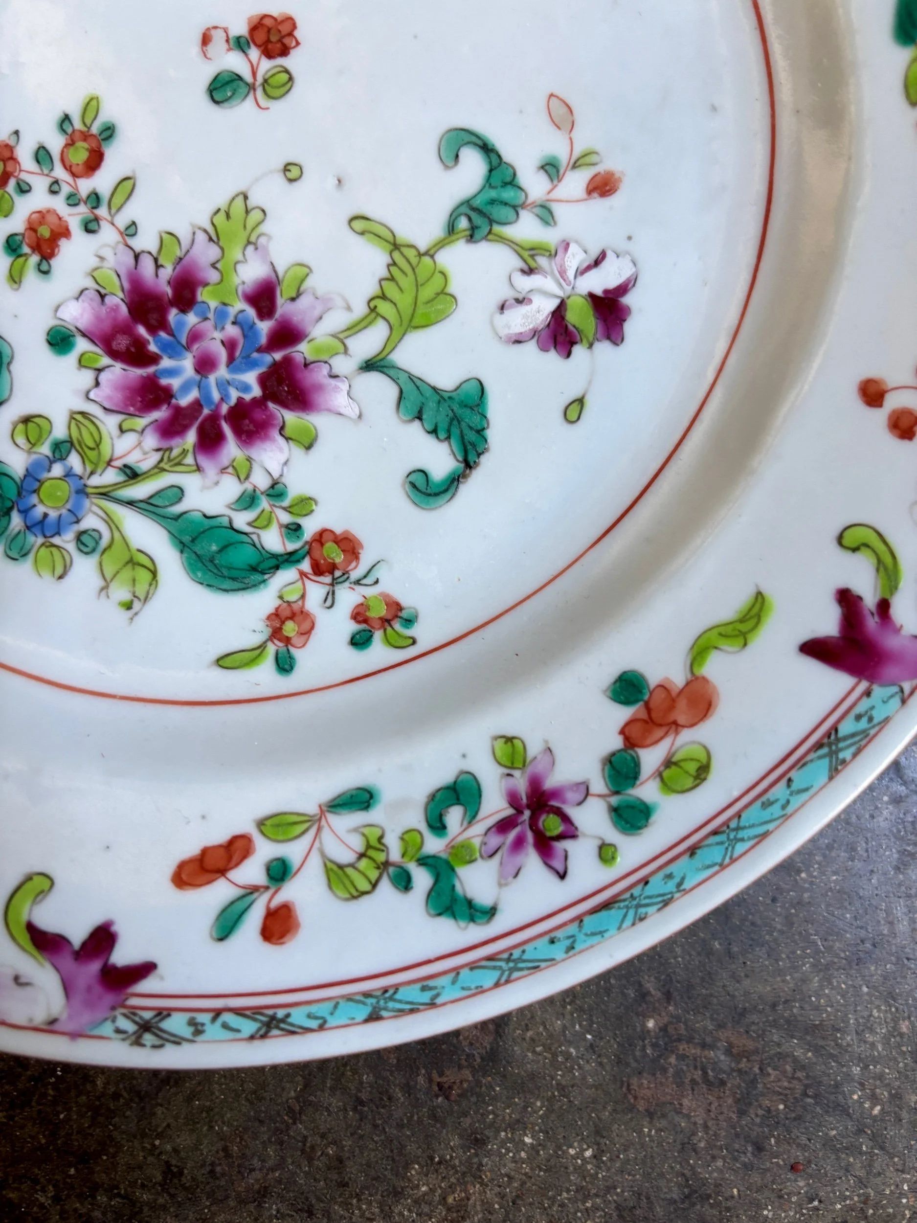 assiette-platecompagnie-indes-10-porcelaine-fleurs-vintage-vaisselle-axs-design-paris-france