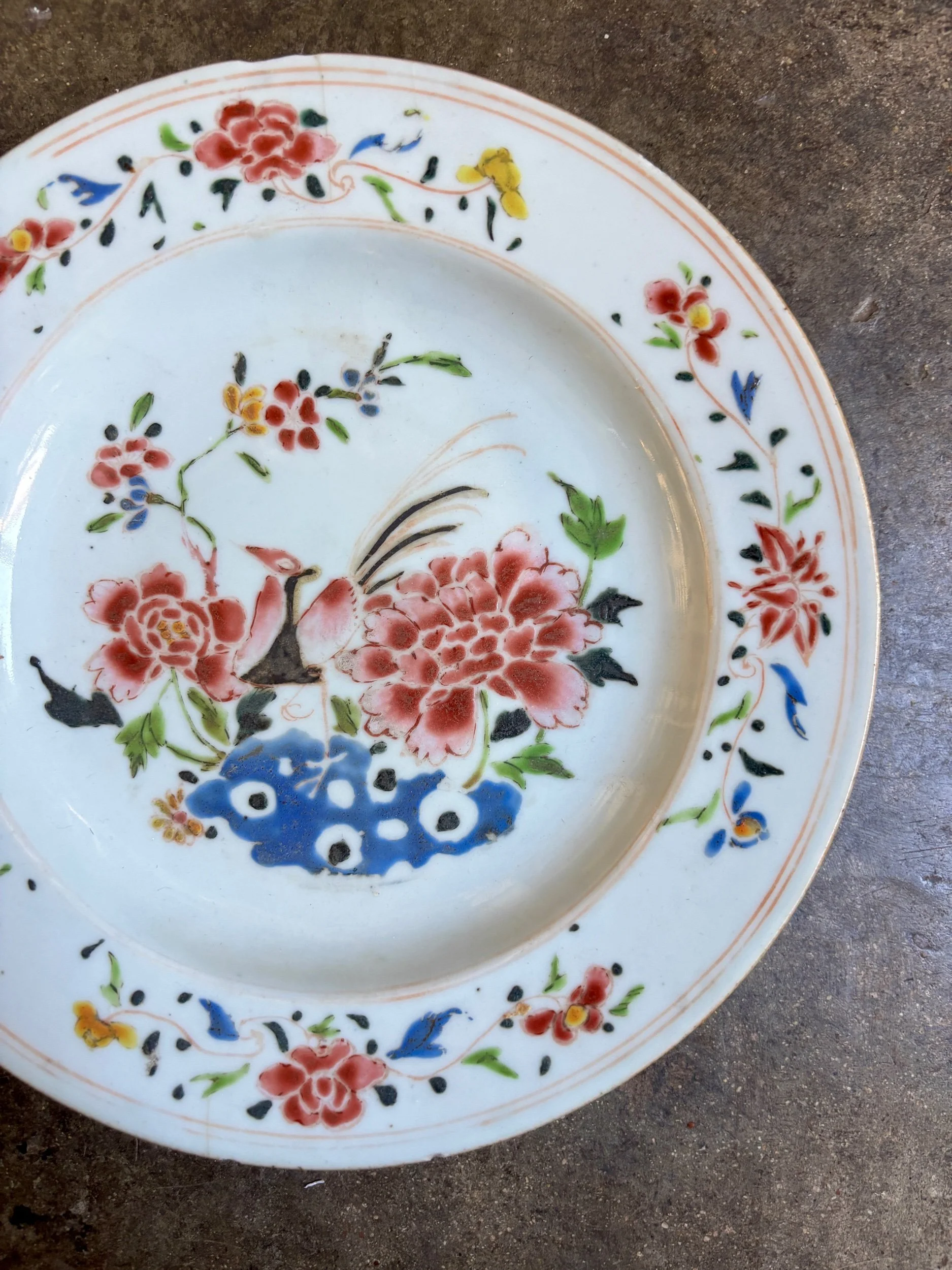 assiette-creuse-compagnie-indes-fleurs-porcelaibe-vaisselle-vintage-axs-design-paris-france
