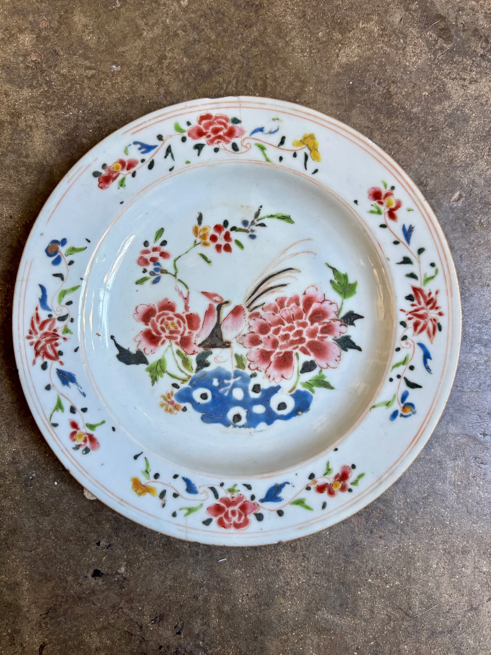 assiette-creuse-compagnie-indes-fleurs-porcelaibe-vaisselle-vintage-axs-design-paris-france