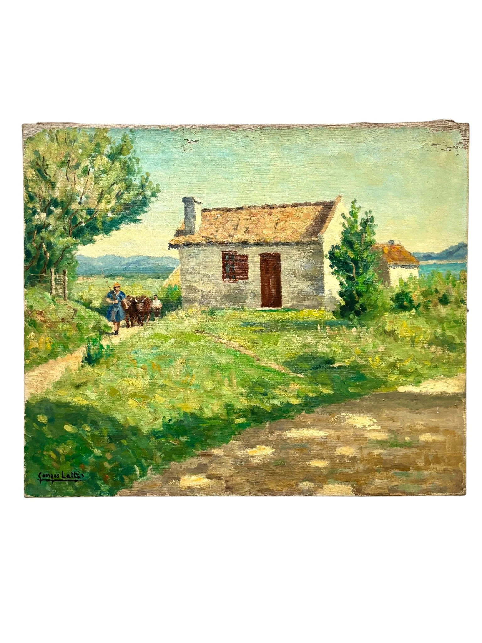 peinture-huile-toile-70-georges-lattes-art-moderne-axs-design-paris-france