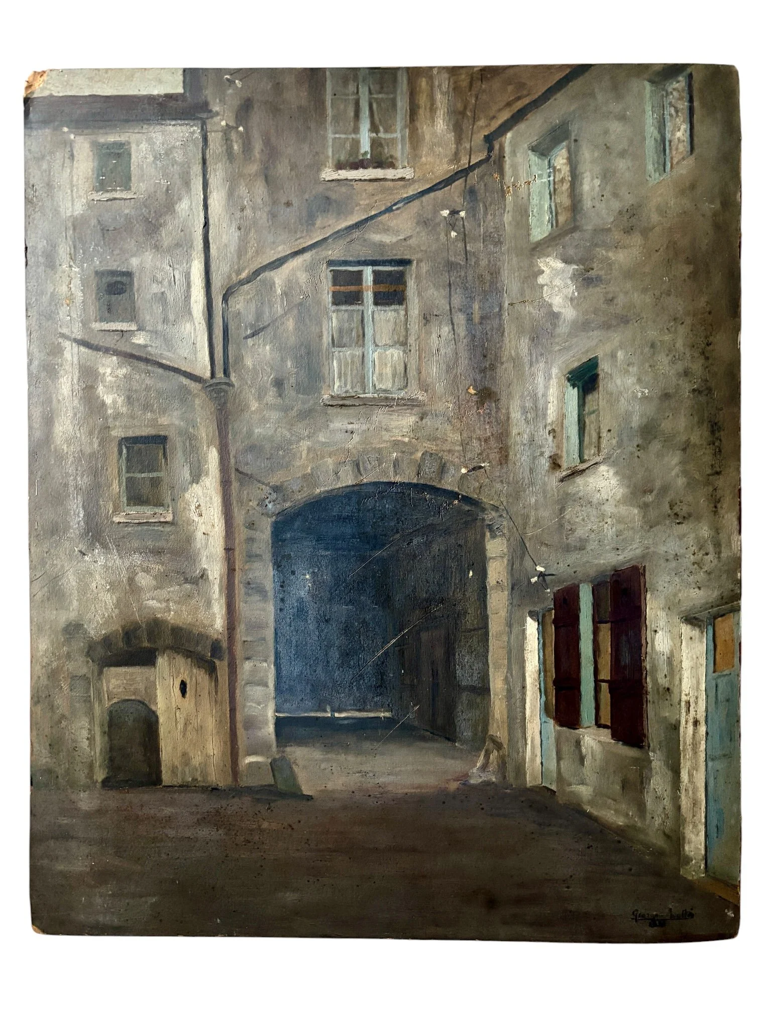 peinture-huile-carton-129-georges-lattes-art-moderne-axs-design-paris-france