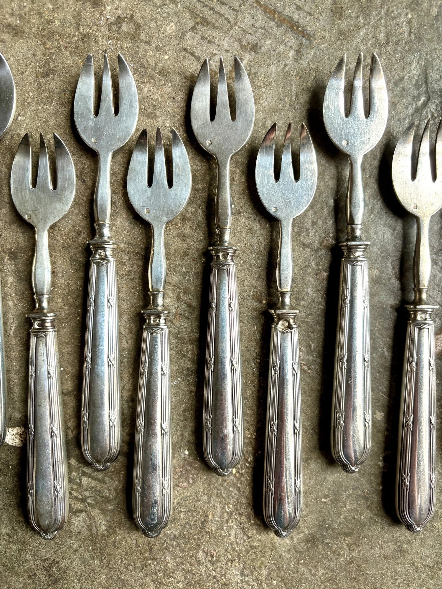 Lot De 7 Fourchettes à Apéritif Vintage – Argent Sterling .925 – Mexique Taxco – Années 50-70