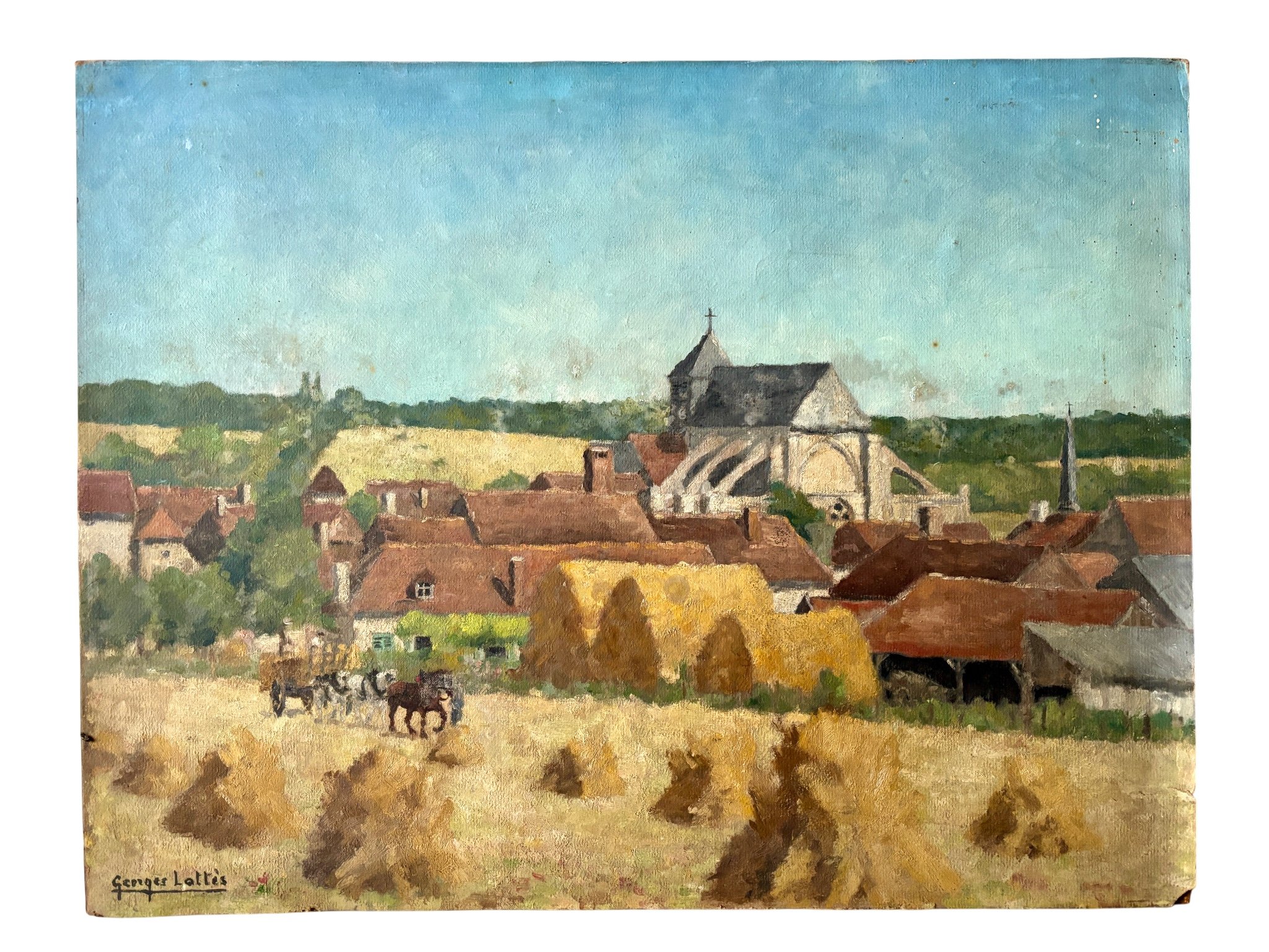 Peinture à l’huile sur toile Georges Lattès n°121 ☐ 50 x 64,5 cm - Milieu XXème s.