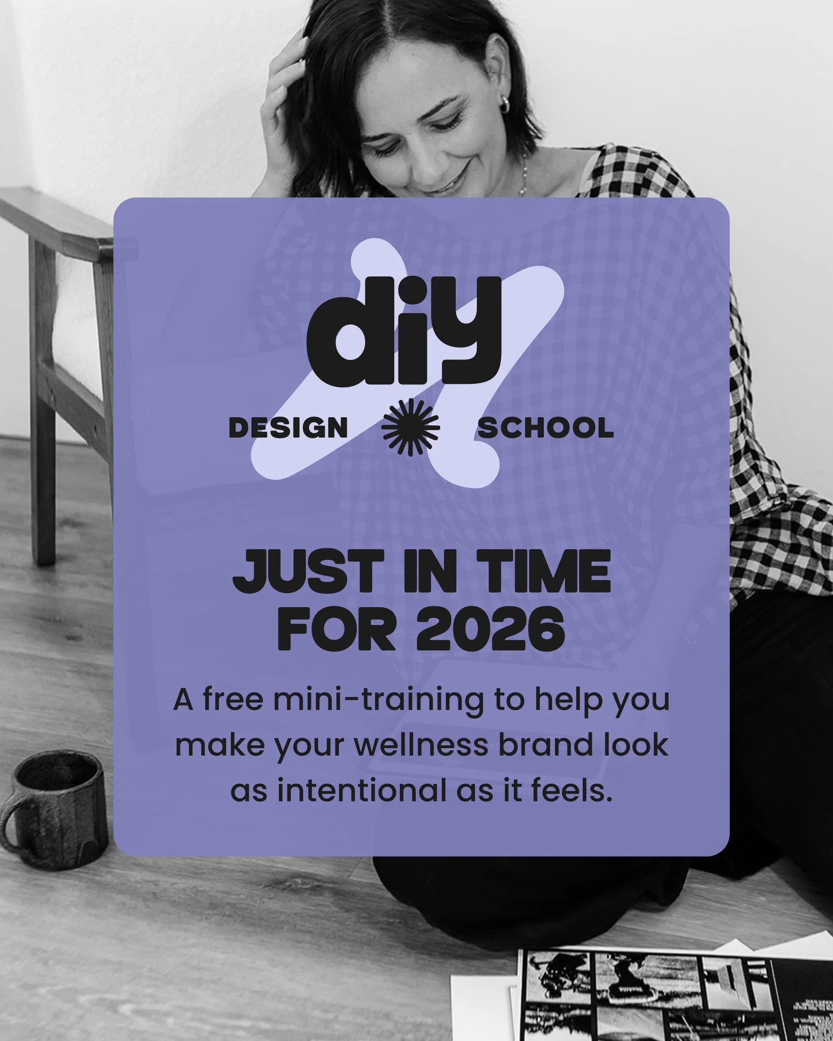 If you&rsquo;re starting your wellness brand and your visuals feel a little chaotic, this is for you. DIY Design School is my free 15-minute mini-training that shows you how to choose colours, pair fonts, and create consistency&mdash;so your brand fi