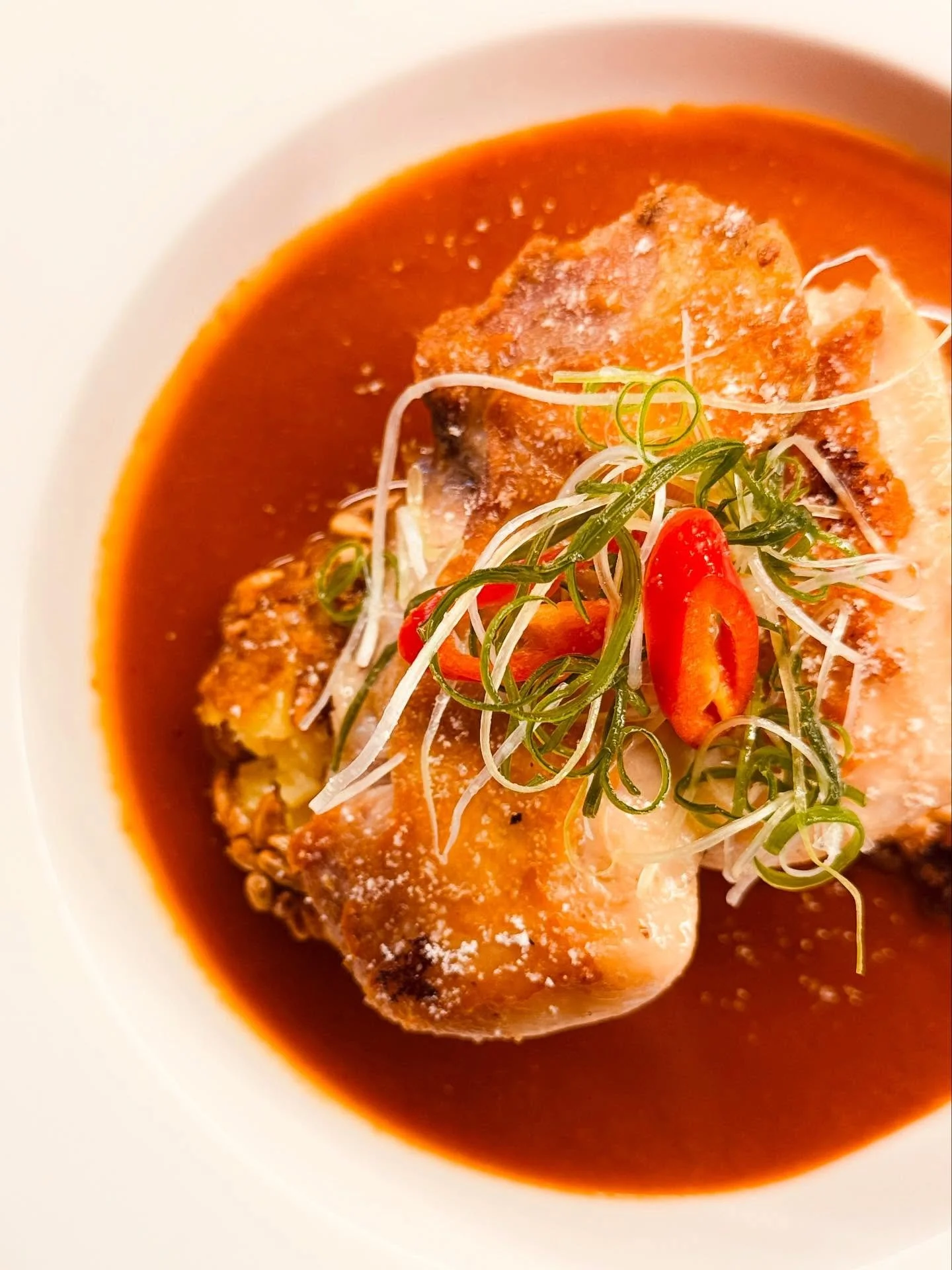 - Gochujang Chicken - 

Succulent char-grilled chicken thigh meets the bold heat of Korean gochujang, mellowed with silky coconut cream and lifted by the nutty aroma of sesame oil powder. Paired with tender gourmet potatoes, it&rsquo;s a dish that&rs