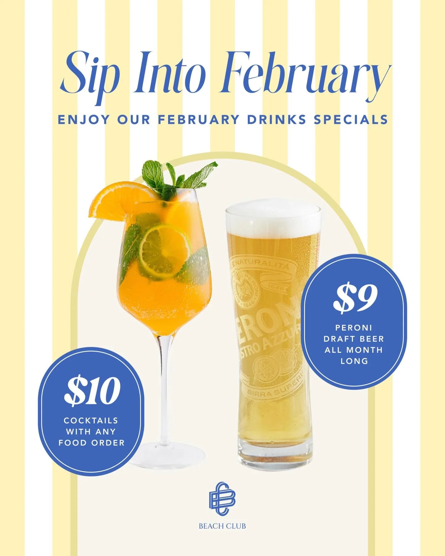 February just got a whole lot better 🍸🍻
Sip your way through the month with our unbeatable drink specials $10 cocktails with any food order and $9 Peroni on tap, all February long.

Good drinks, great food, and even better company!Consider this you
