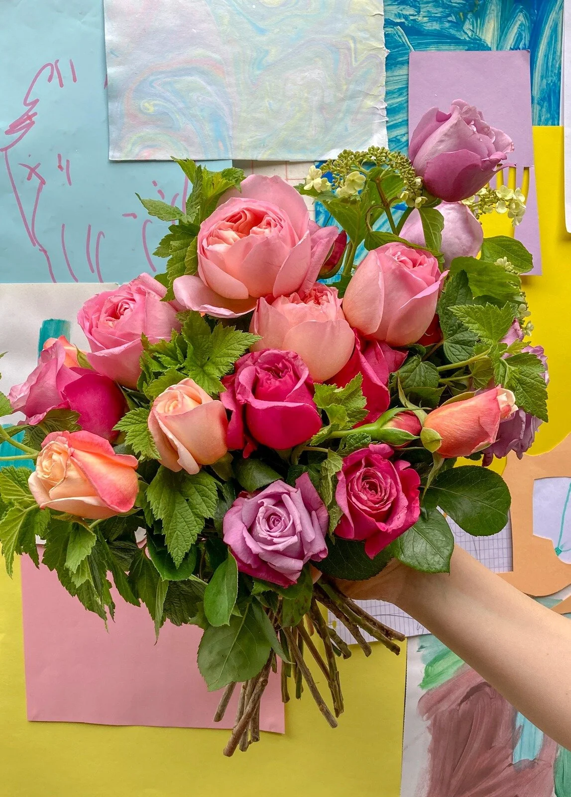 Bouquet de roses de jardin