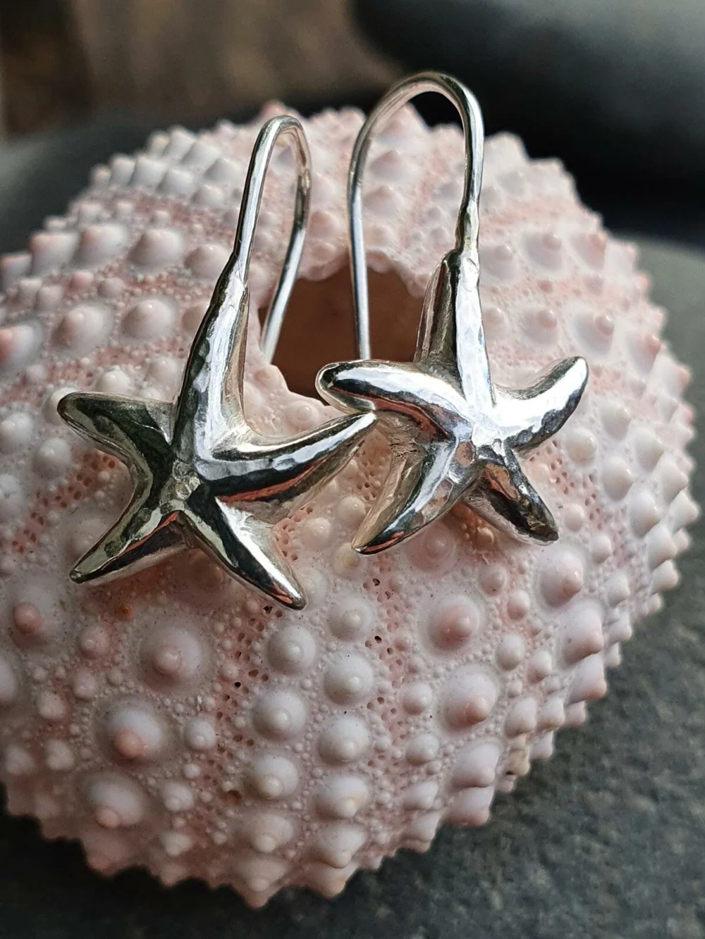 starfish silver earrings