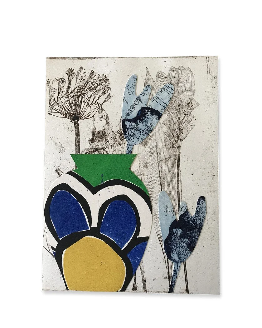 Nicole Meijlink | Bloemenvaas met blauwe tulpen