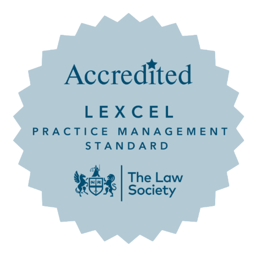 Farnworth Rose Lexcel Accreditation practice management standard badge from the law society