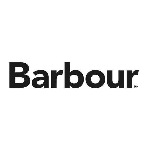 The black text 'Barbour' on a white background logo.