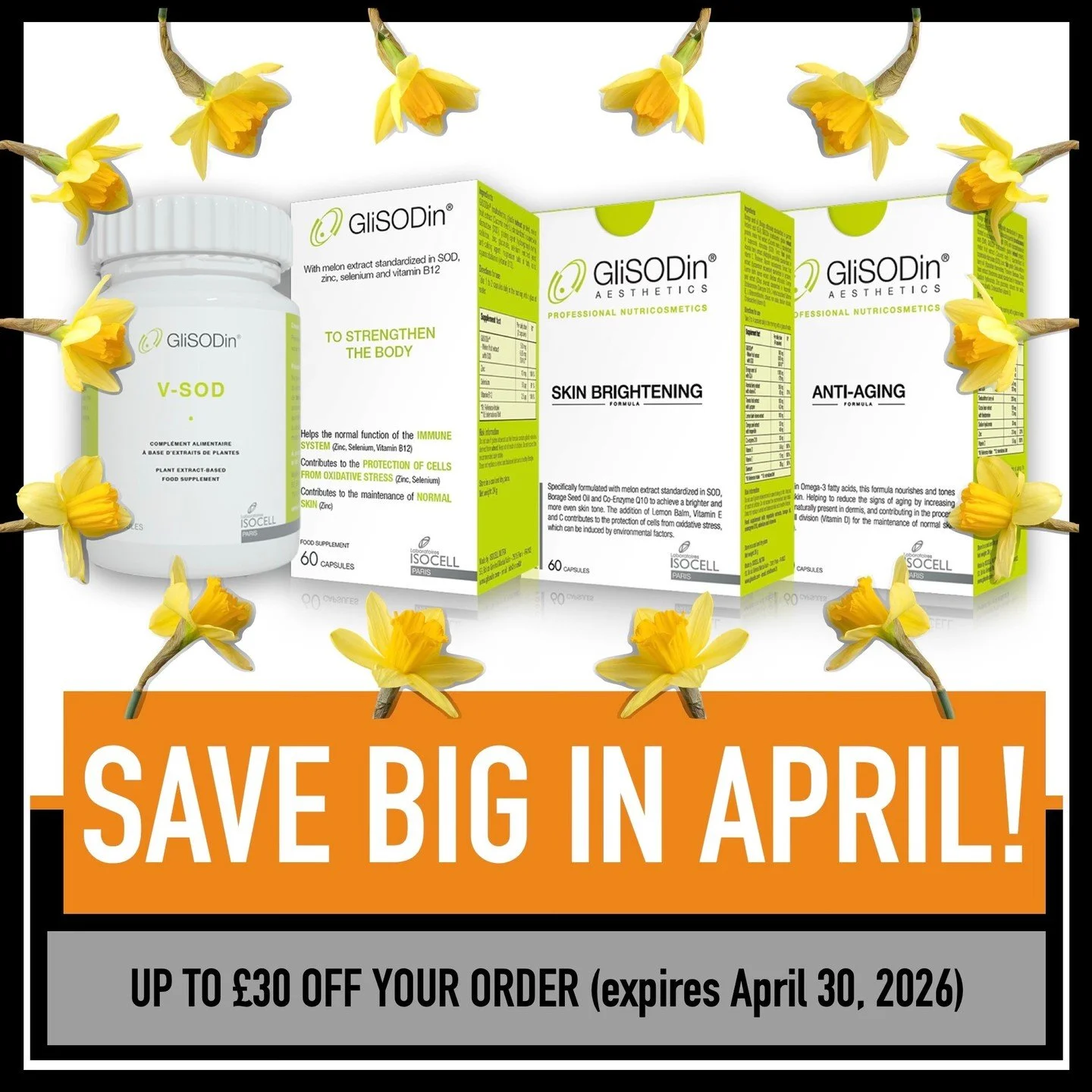 Our SPRING DEALS EVENT is back! 

Spend &pound;100, get &pound;10 OFF
Spend &pound;150, get &pound;20 OFF
Spend &pound;200+, get &pound;30 OFF

Hurry - deals expire April 30

Shop link kin bio

Glisodin
Intimate Rose
Alopel Hair Loss Shampoo
Blue Cap