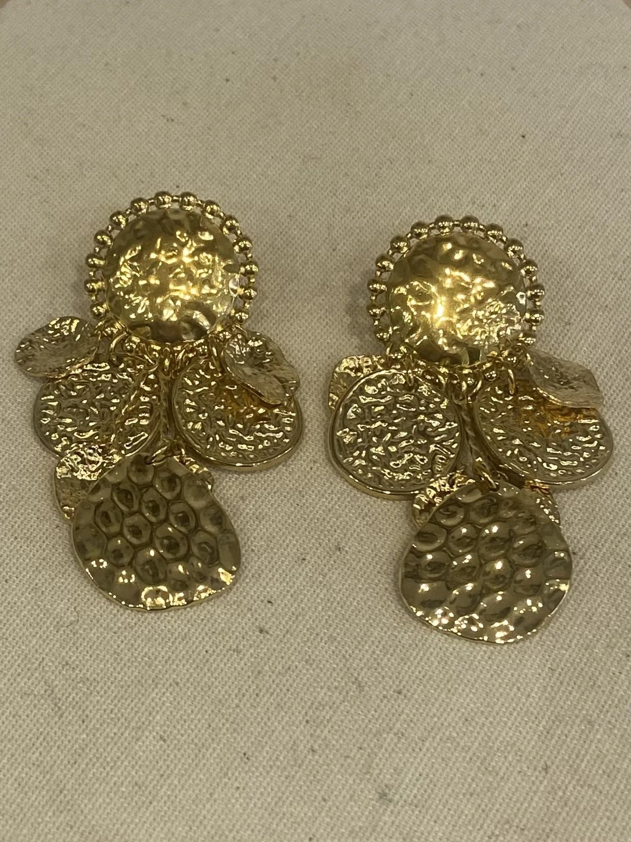 Boucles-d'oreilles pampilles martelées en acier