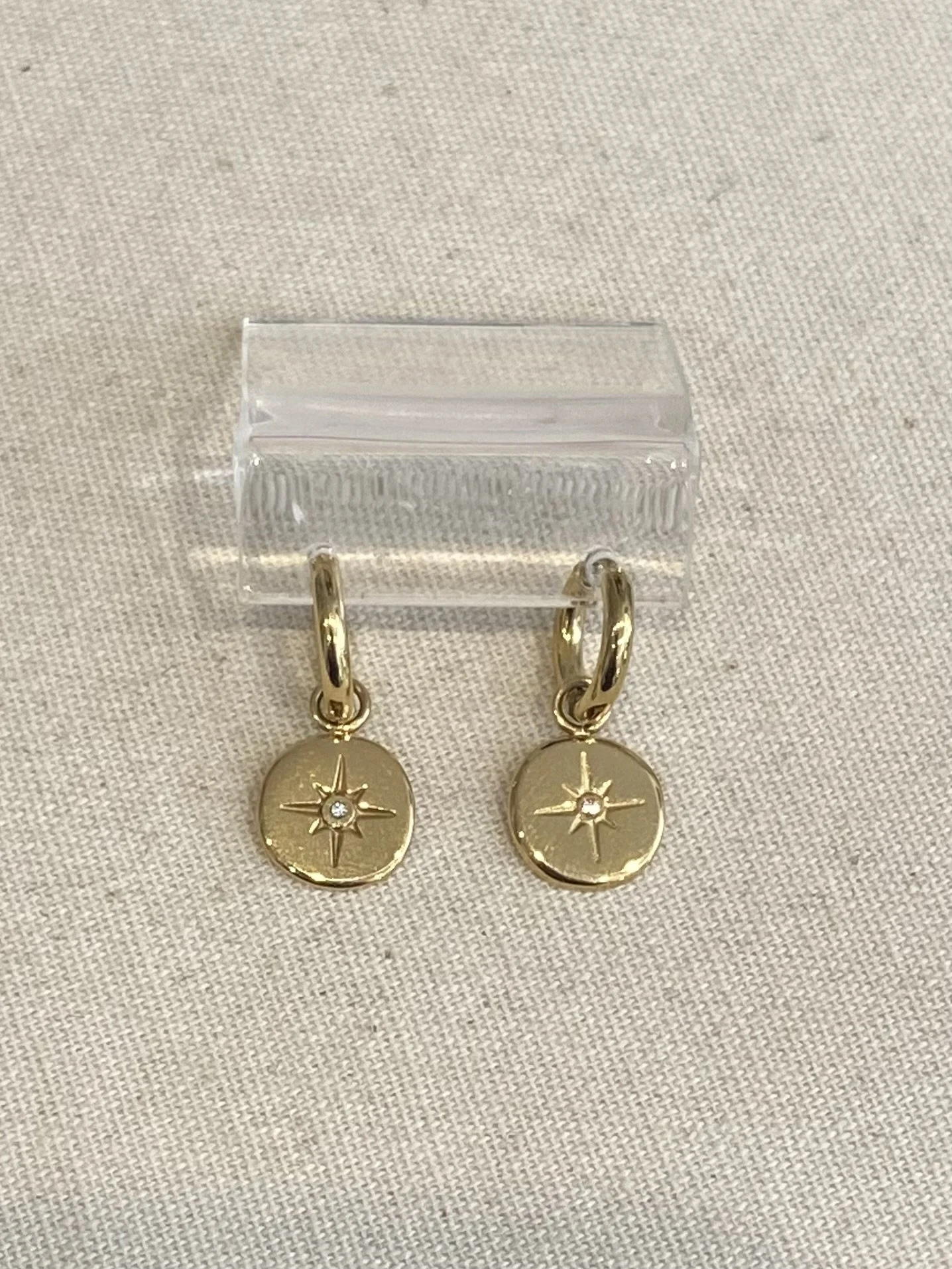 Boucles-d'oreilles créoles soleil en acier