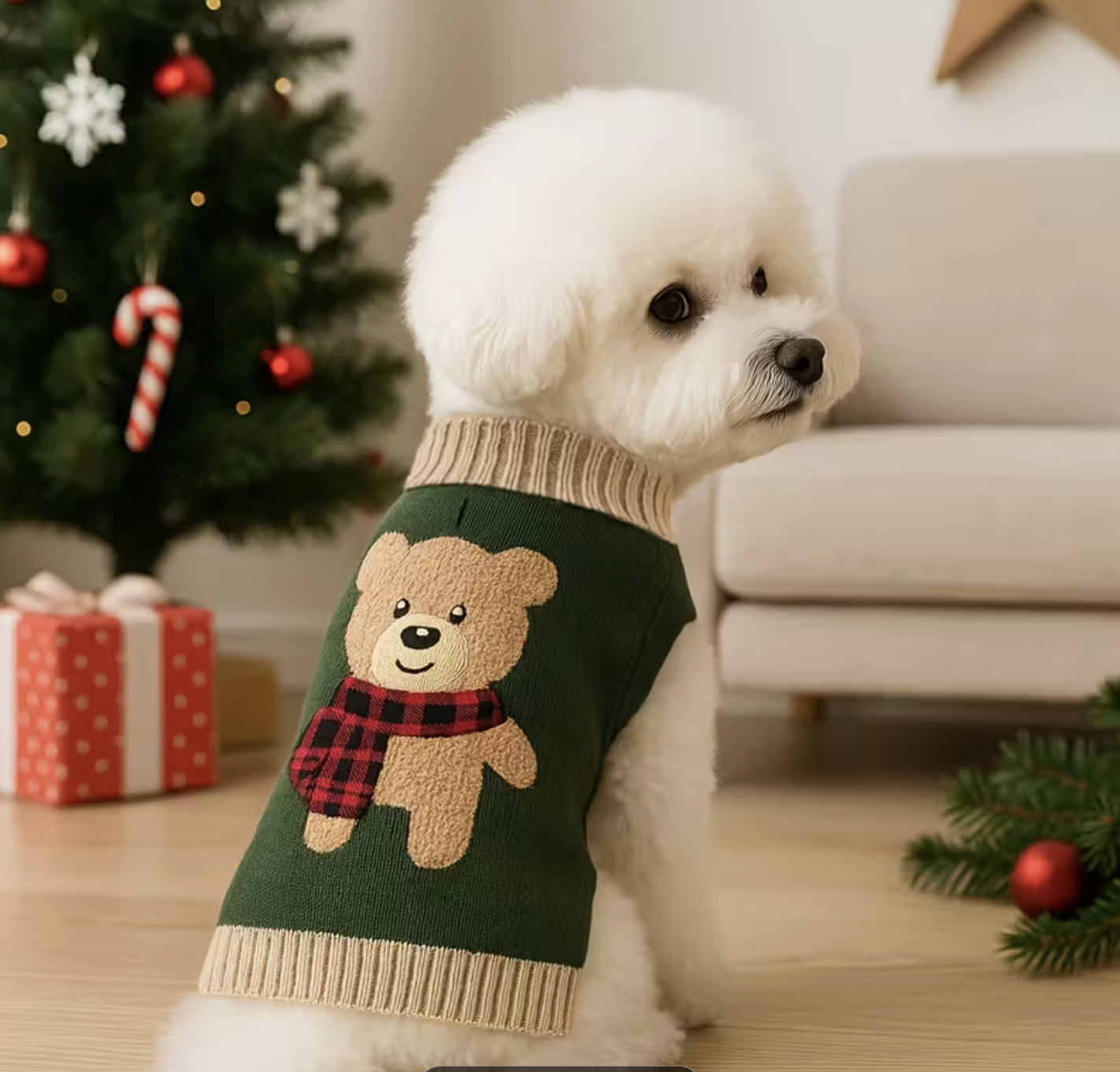 Holiday Dog Sweater – Teddy Bear Design