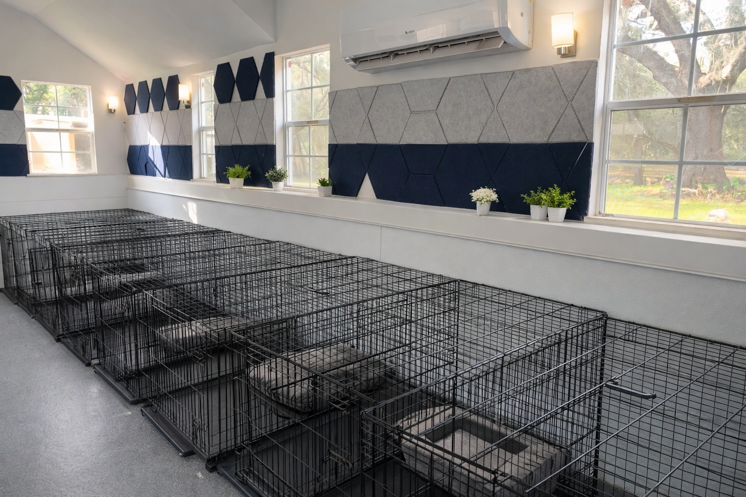 dog inside a crate