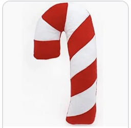Candy Cane Plush Dog Toy
