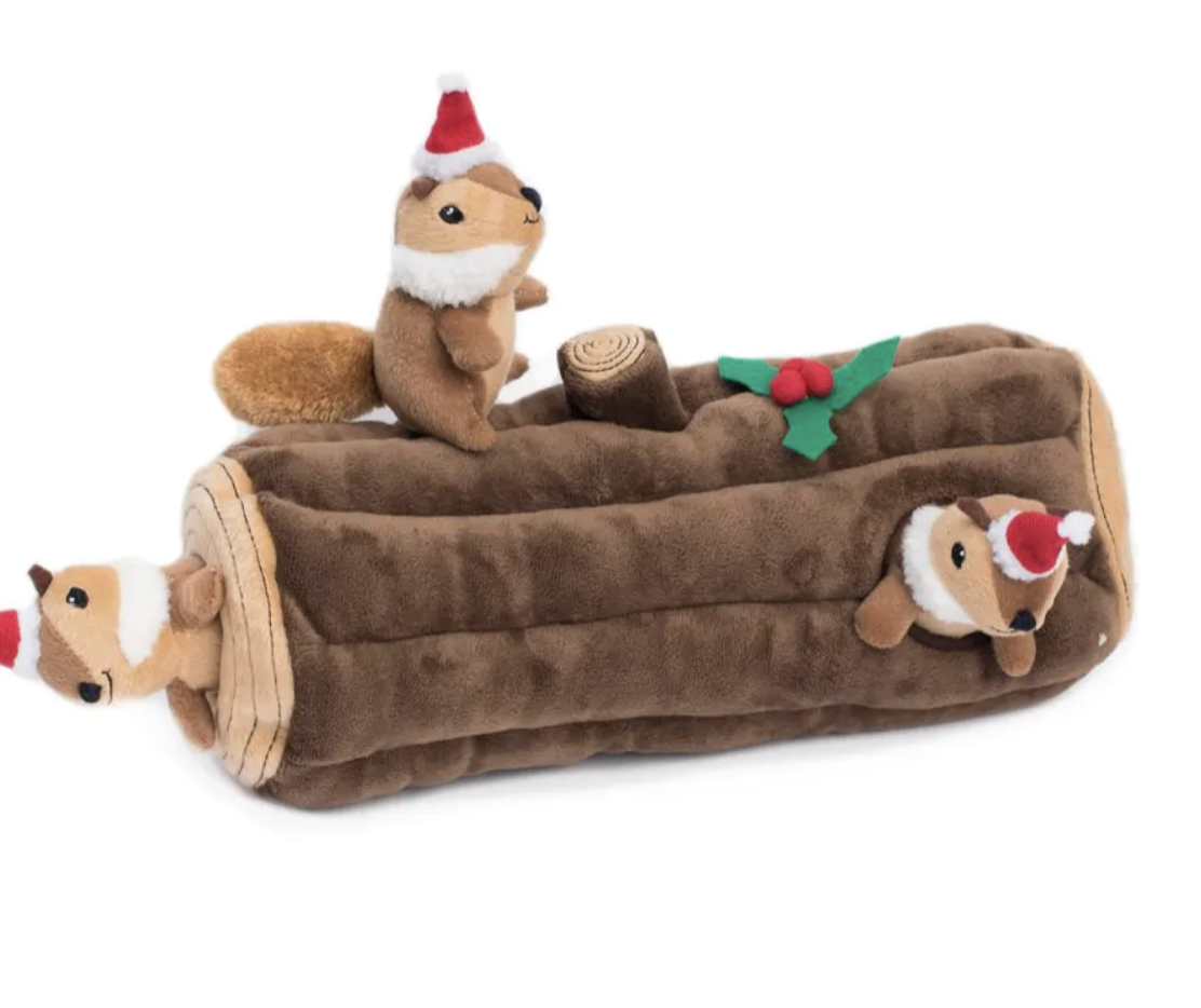Christmas Log Plush Dog Toy (Hide & Seek Style)