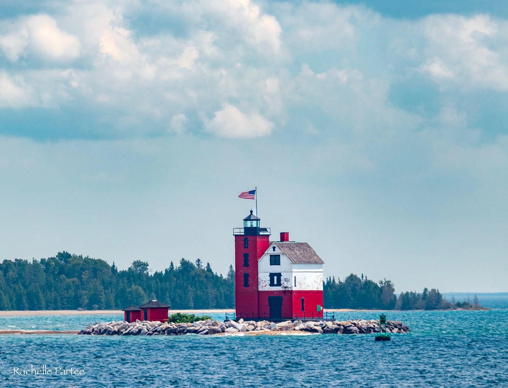 Lake Michigan Lake Superior lighthouse island round island grand island summer 