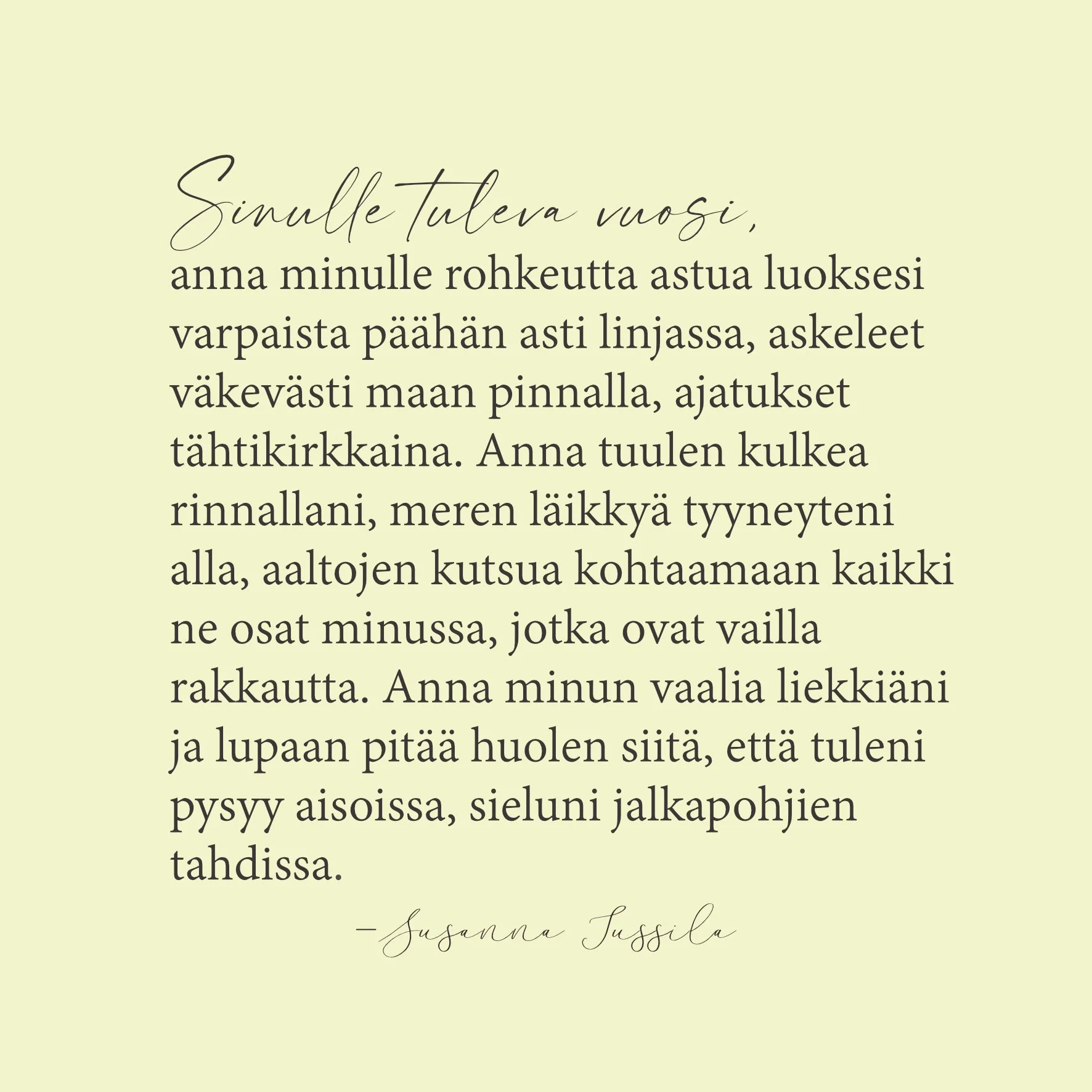 Sinulle tuleva vuosi