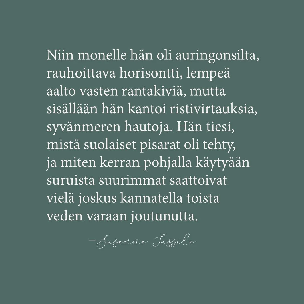 Hän tiesi mistä suolaiset pisarat oli tehty