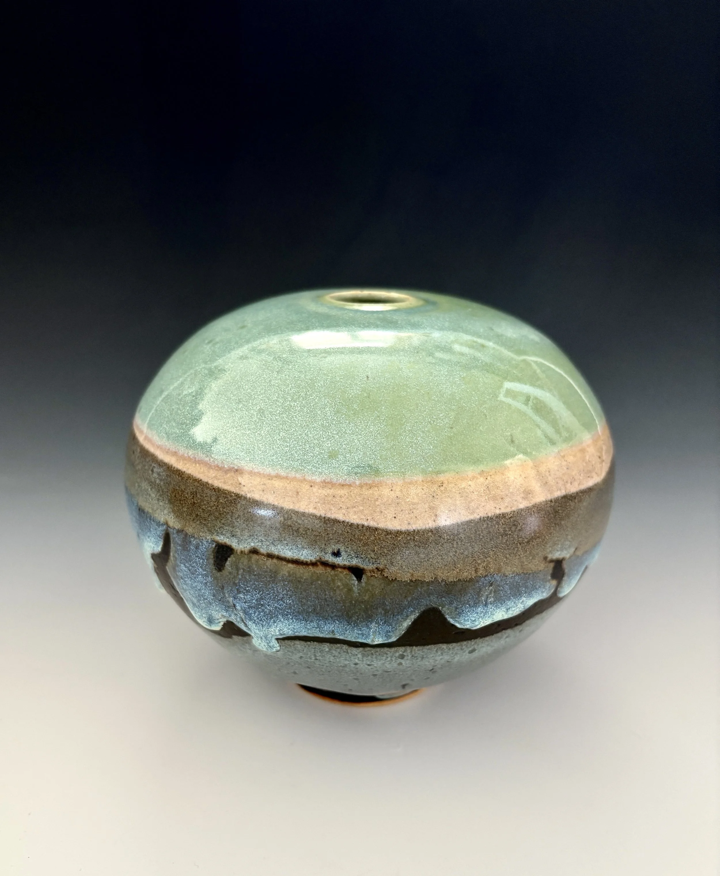 Vessel with melting landscape; 5" tall; $125