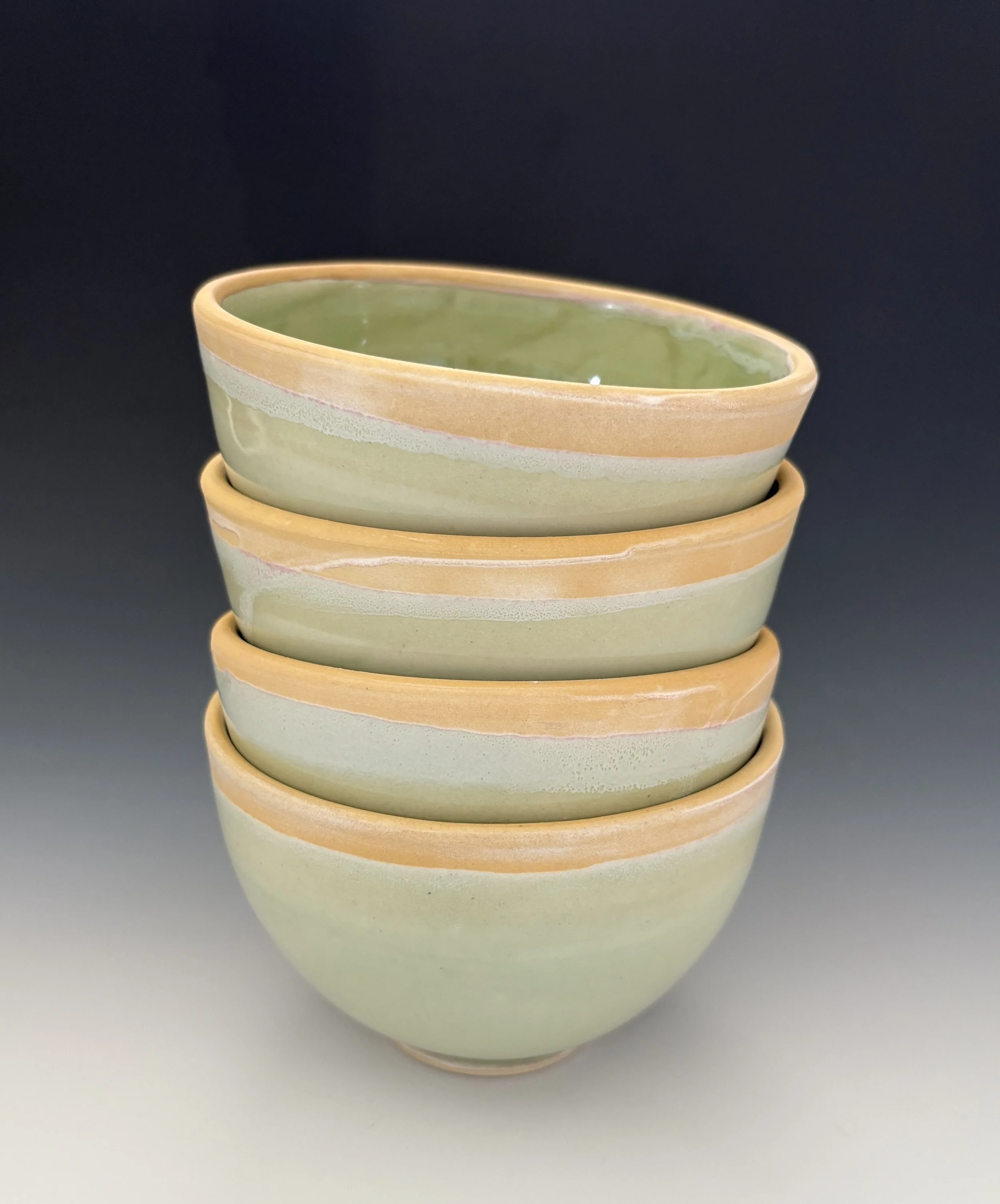 Stack of bowls; ocean scape; 4.5" diameter; $40 each