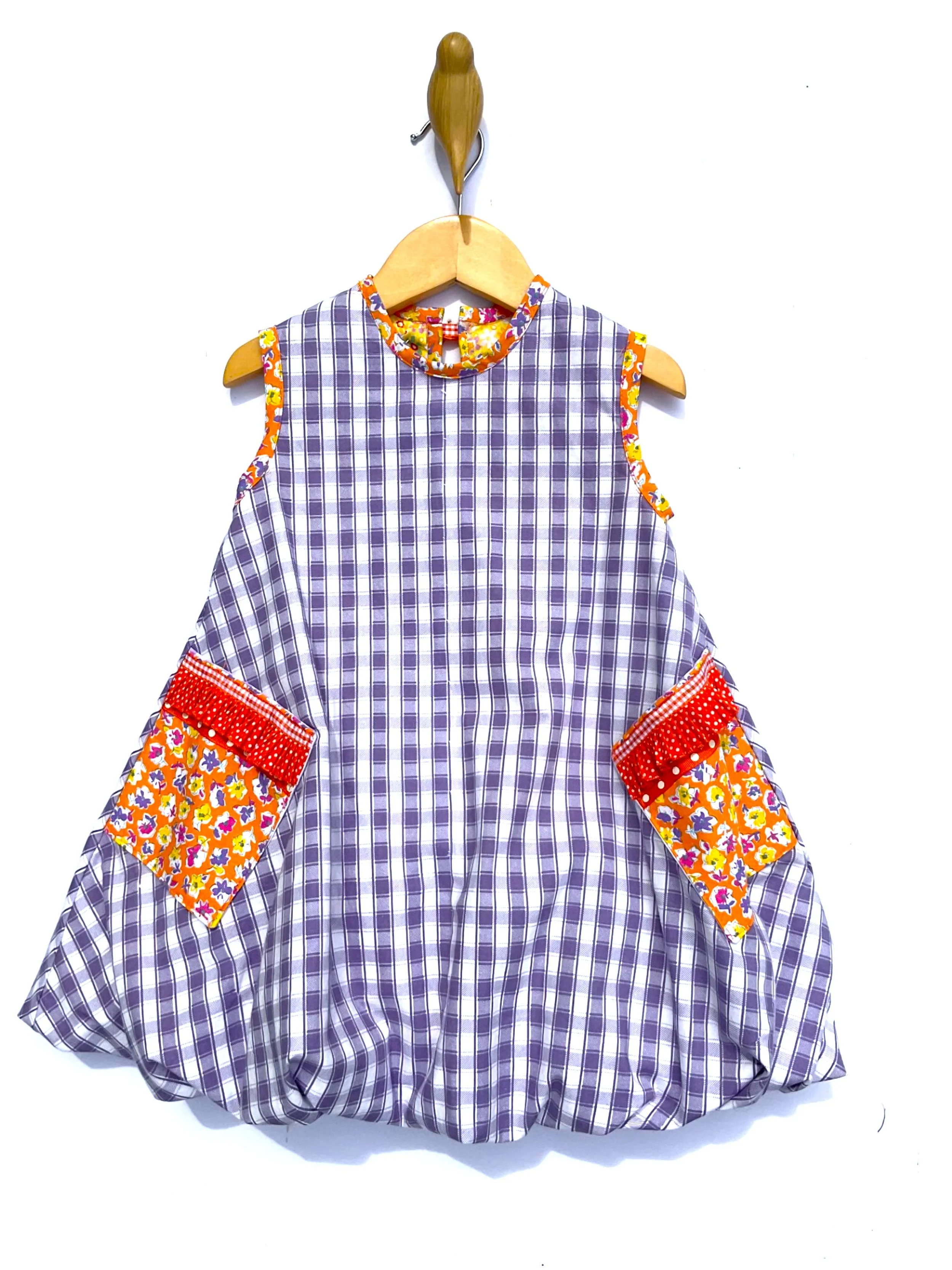 Orange Burst’ 50’s vintage cotton balloon hem party dress Age 4 years (Free P&P) £40