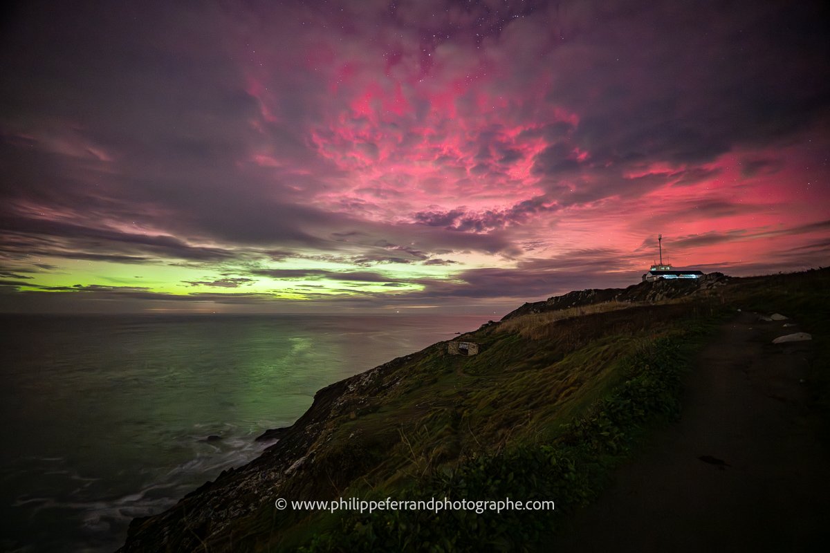 aurore boréale à la pointe du Grouin Cancale