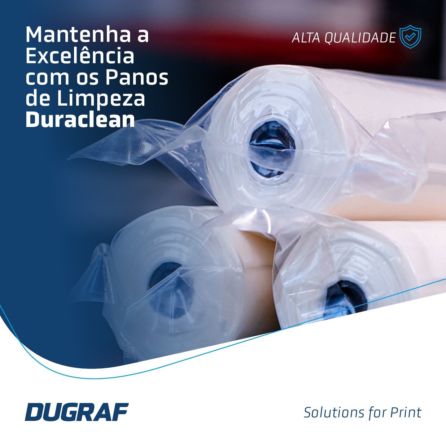 Garanta a qualidade de suas impress&otilde;es e a longevidade dos seus equipamentos com os Panos de Limpeza Duraclean da Dugraf. Desenvolvidos para se adaptarem a diversas m&aacute;quinas e tintas, nossos panos garantem uma limpeza eficaz sem comprom