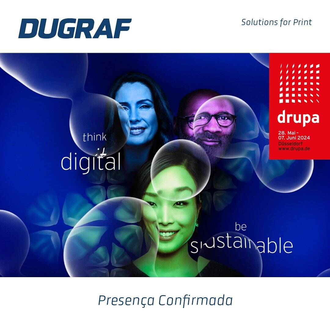 Preparados para inovar no cora&ccedil;&atilde;o da impress&atilde;o global! 🌍 A Dugraf tem o prazer de anunciar nossa participa&ccedil;&atilde;o na DRUPA, a feira l&iacute;der mundial para a ind&uacute;stria de impress&atilde;o em D&uuml;sseldorf, A