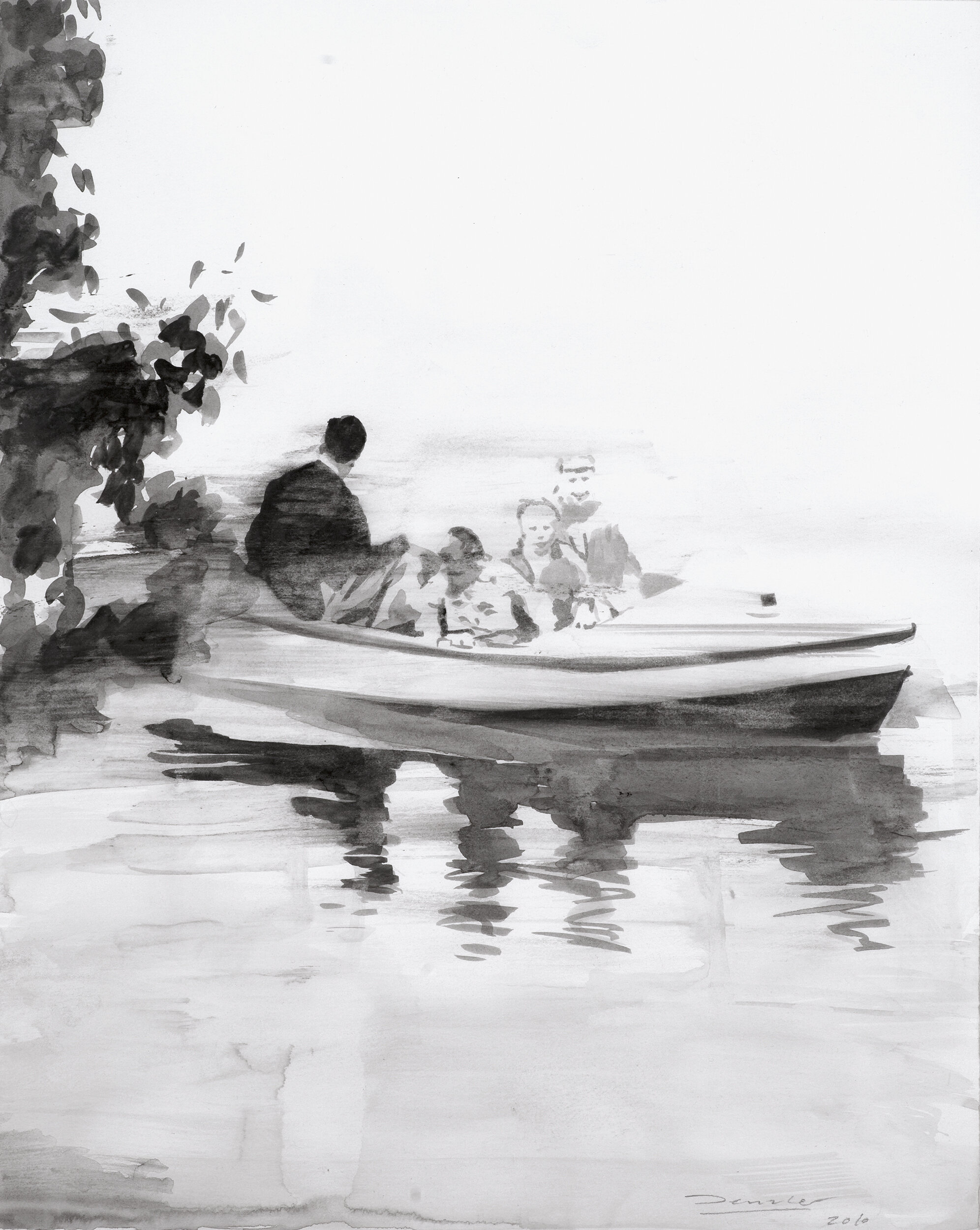   Study for Boatpeople , 2010 Watercolor on Paper, 46.5 x 37 cm Private collection 