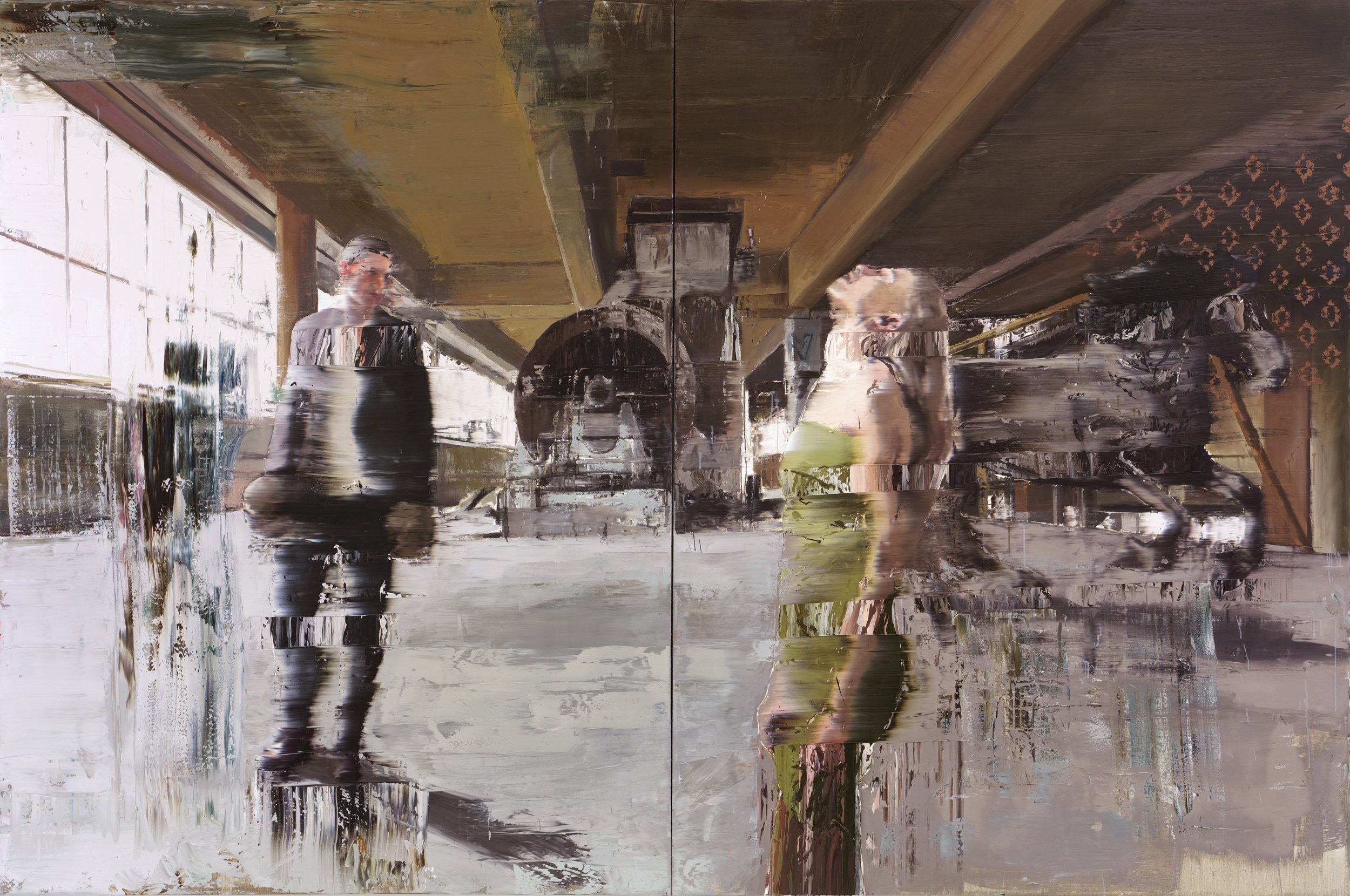  Sleepwalker II, 2018,                                                                                       Oil Oil on canvas, 200 x 300 cm, Diptych 