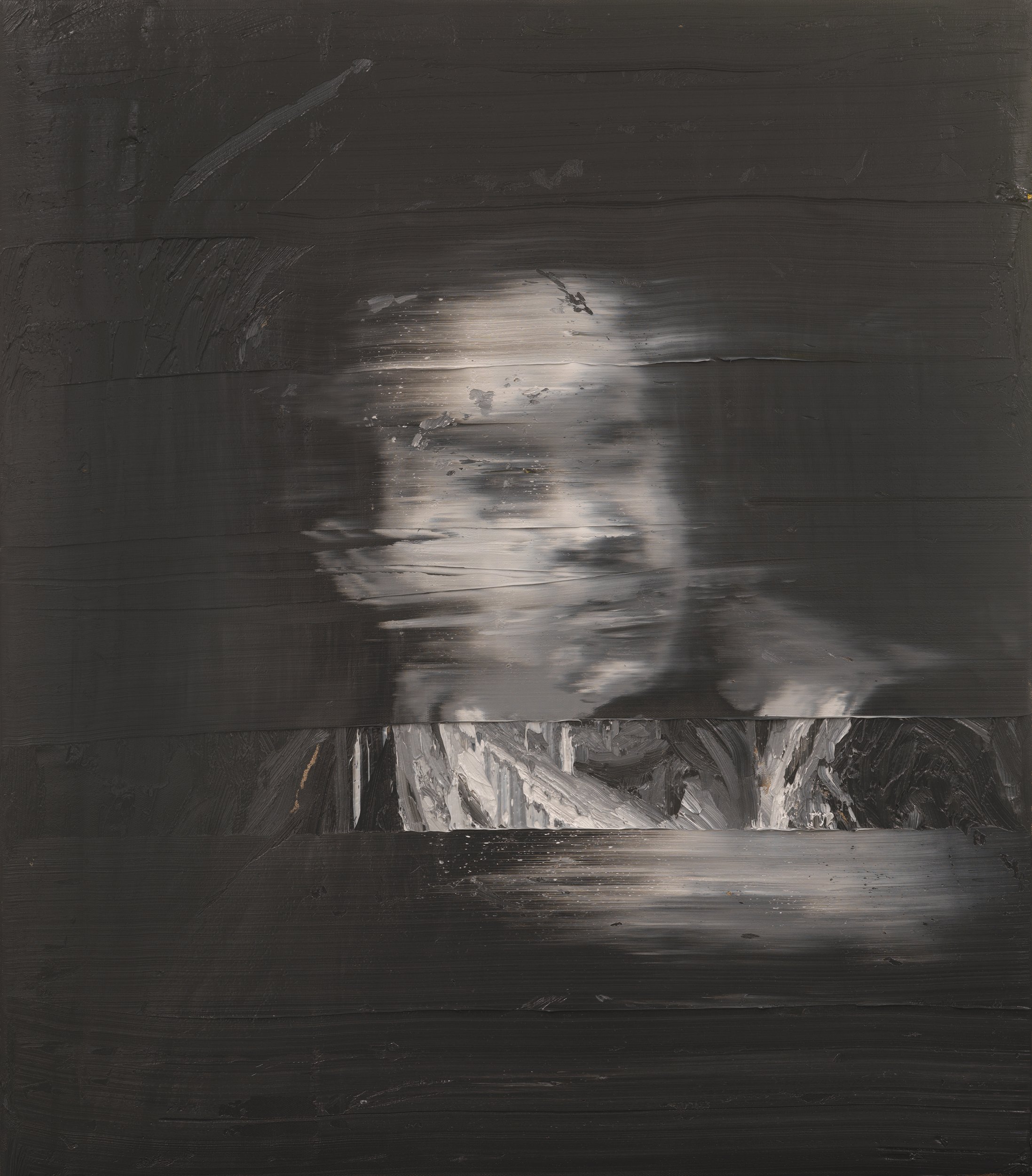   Goya`s Fire VI , 2020, After Francisco                                                               de Goya's Selfportrait                                                                                           Oil on canvas, 65 x 50 cm 