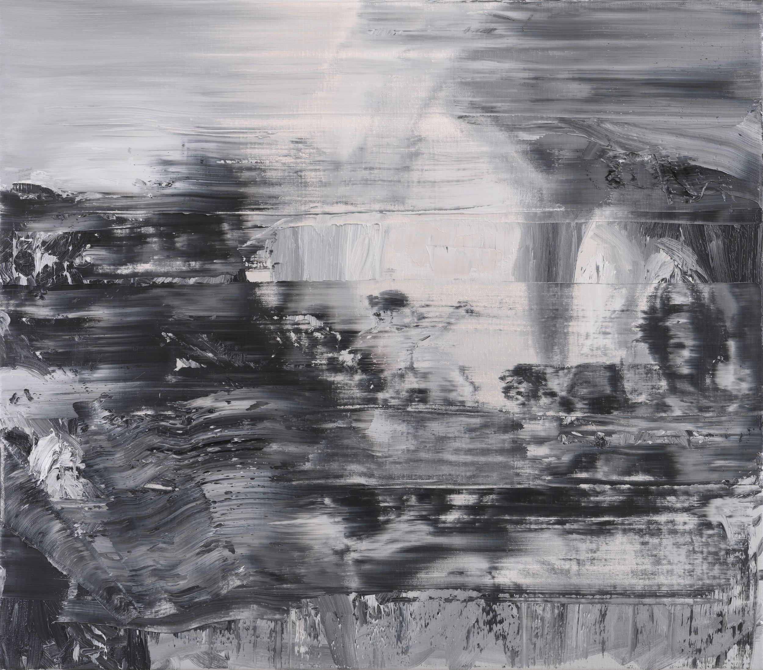   Goya's Fire XII , 2020, Study after Francisco                                                        de Goya`s Madhouse                                                                                           Oil on canvas, 70 x 80 cm 