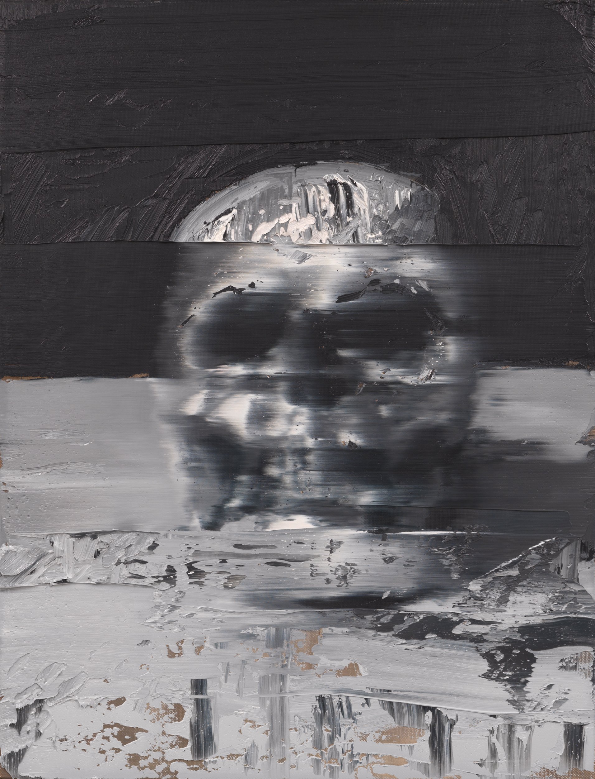   Goya's Fire VIII,  2020                                                                                       Study for a Scull                                                                                                      Oil on canvas, 80 x