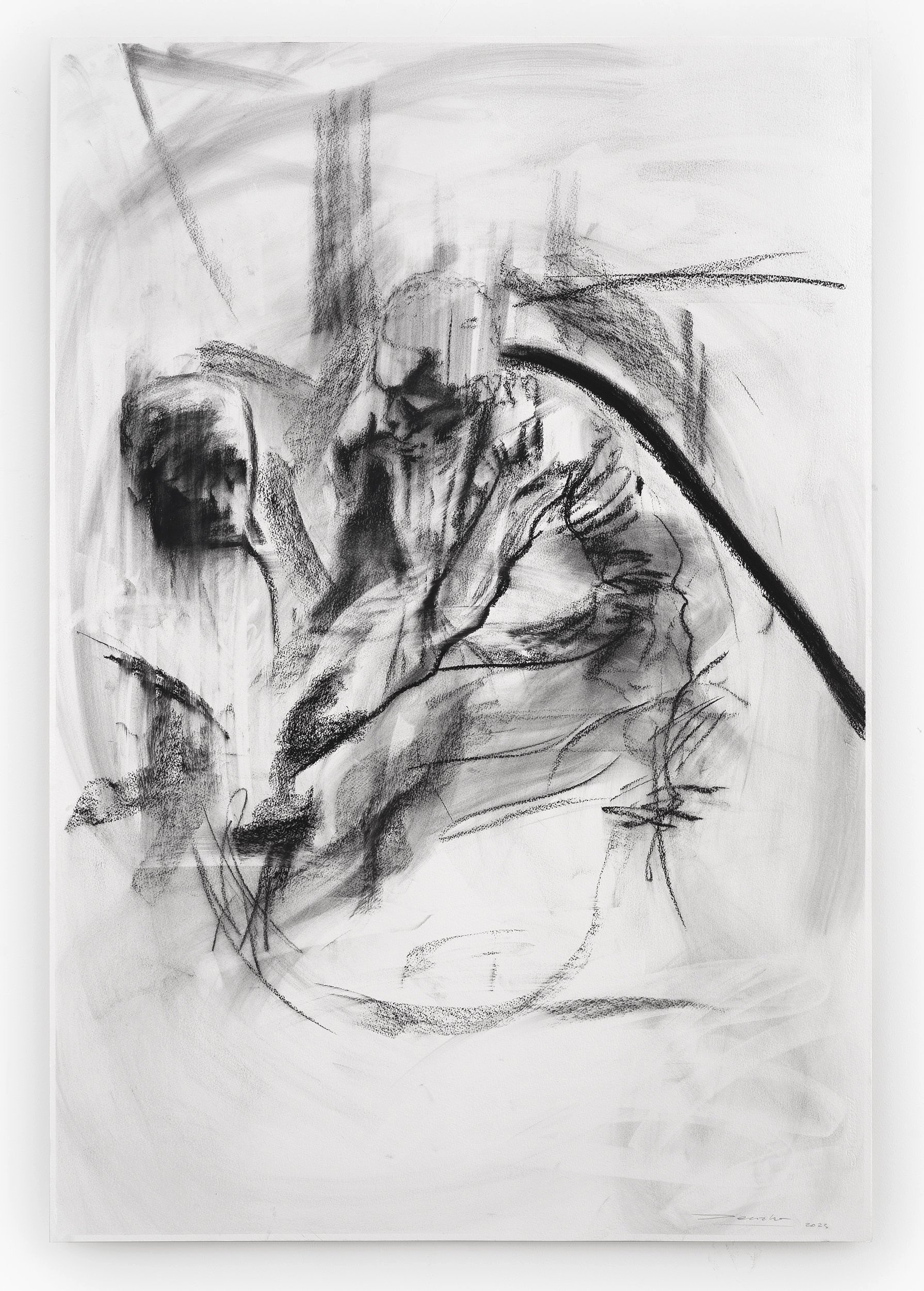   Study for Spectral #I , 2023                                                                                  110 x 75 cm, Charcoal on paper 