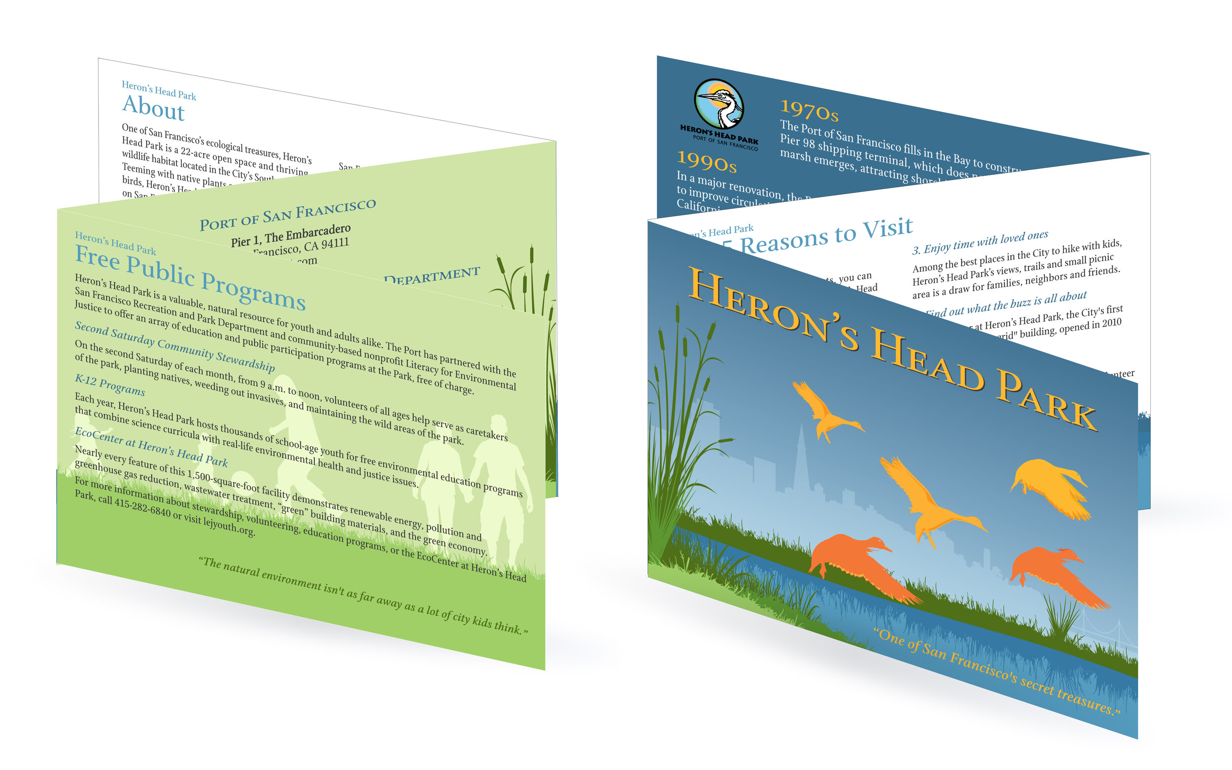 Collateral Design: 3-fold Brochure - Heron's Head Park - San Francisco, CA