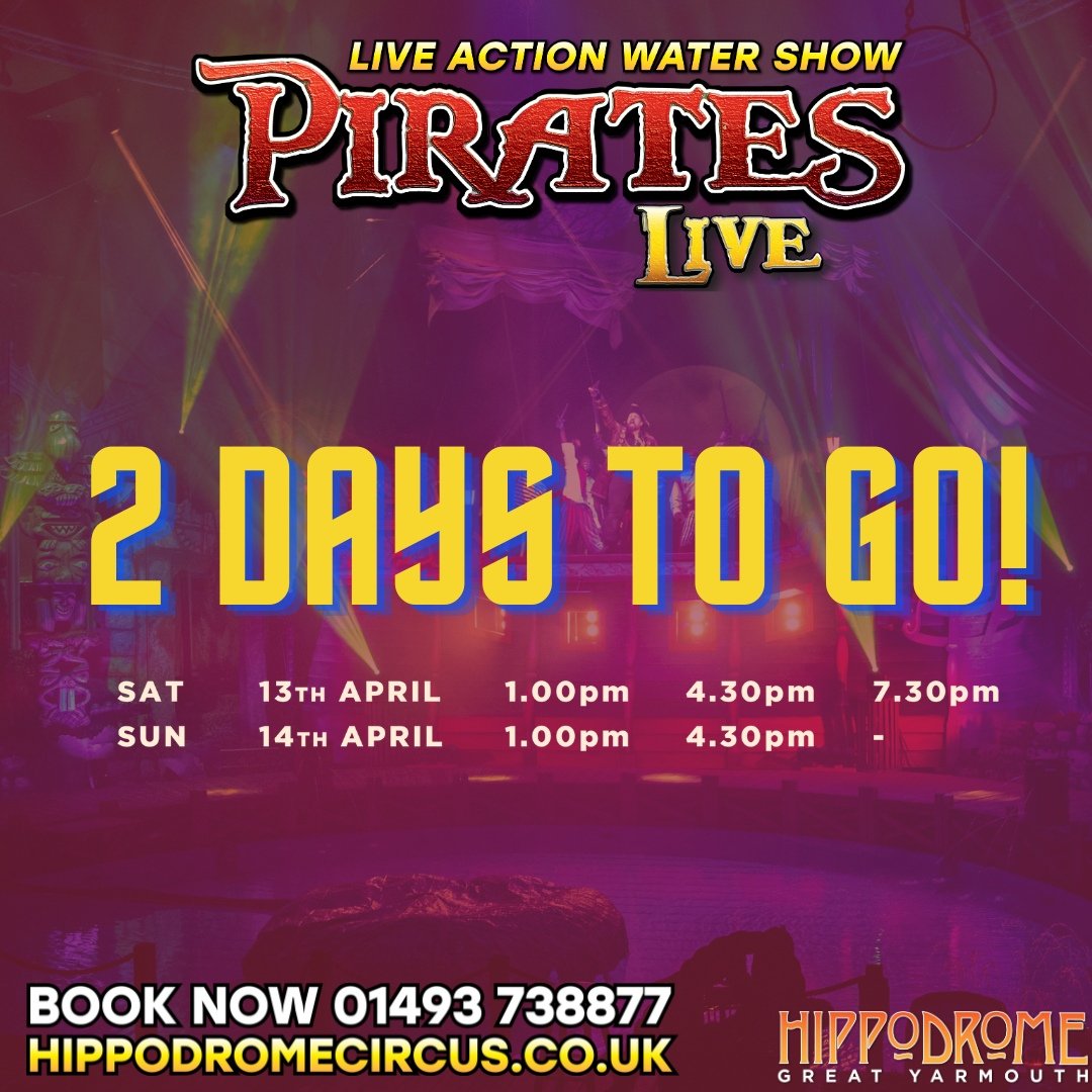 🙌2 DAYS OF PIRATES LIVE 2024 REMAINING MATEYS!🙌

That means if you haven't seen this incredible show, you only have 5 chances left to see it! 

Tickets are now VERY LIMITED and likely to sell out so get tickets now to avoid any disappointment! 

ht