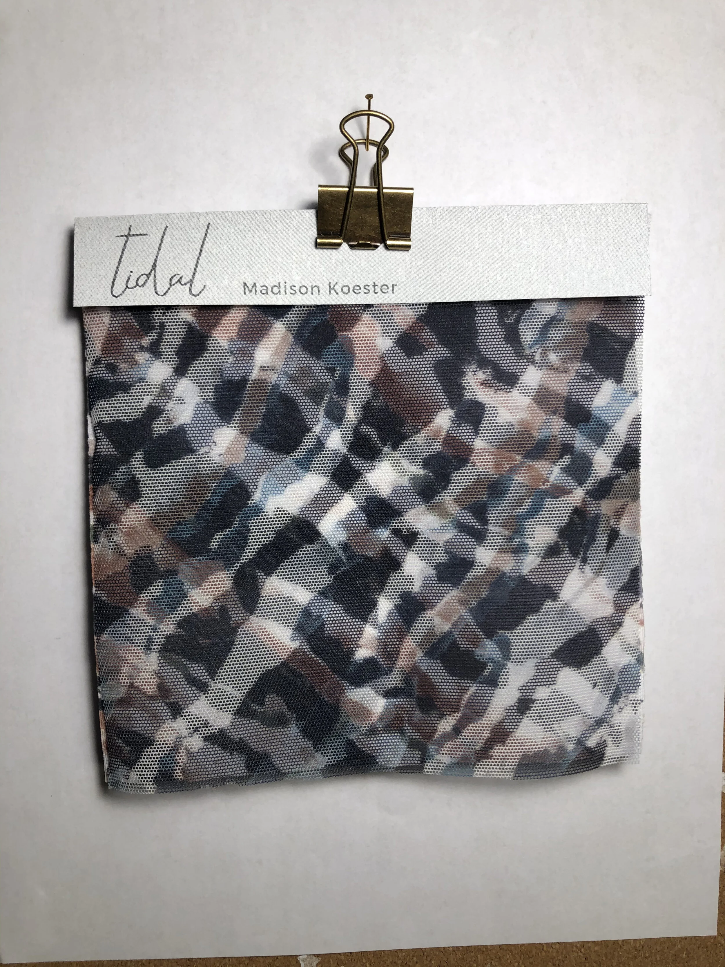 Nylon/Spandex Mesh overlaying Polyester/Spandex Solid