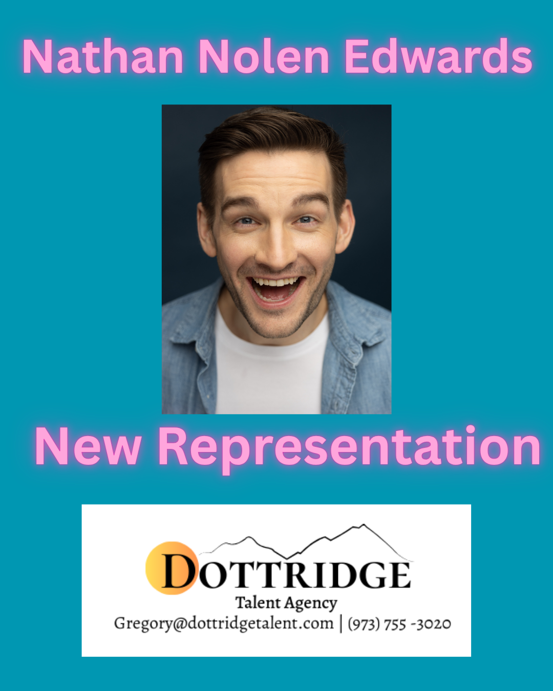 Nathan is now working with Dottridge Talent Agency