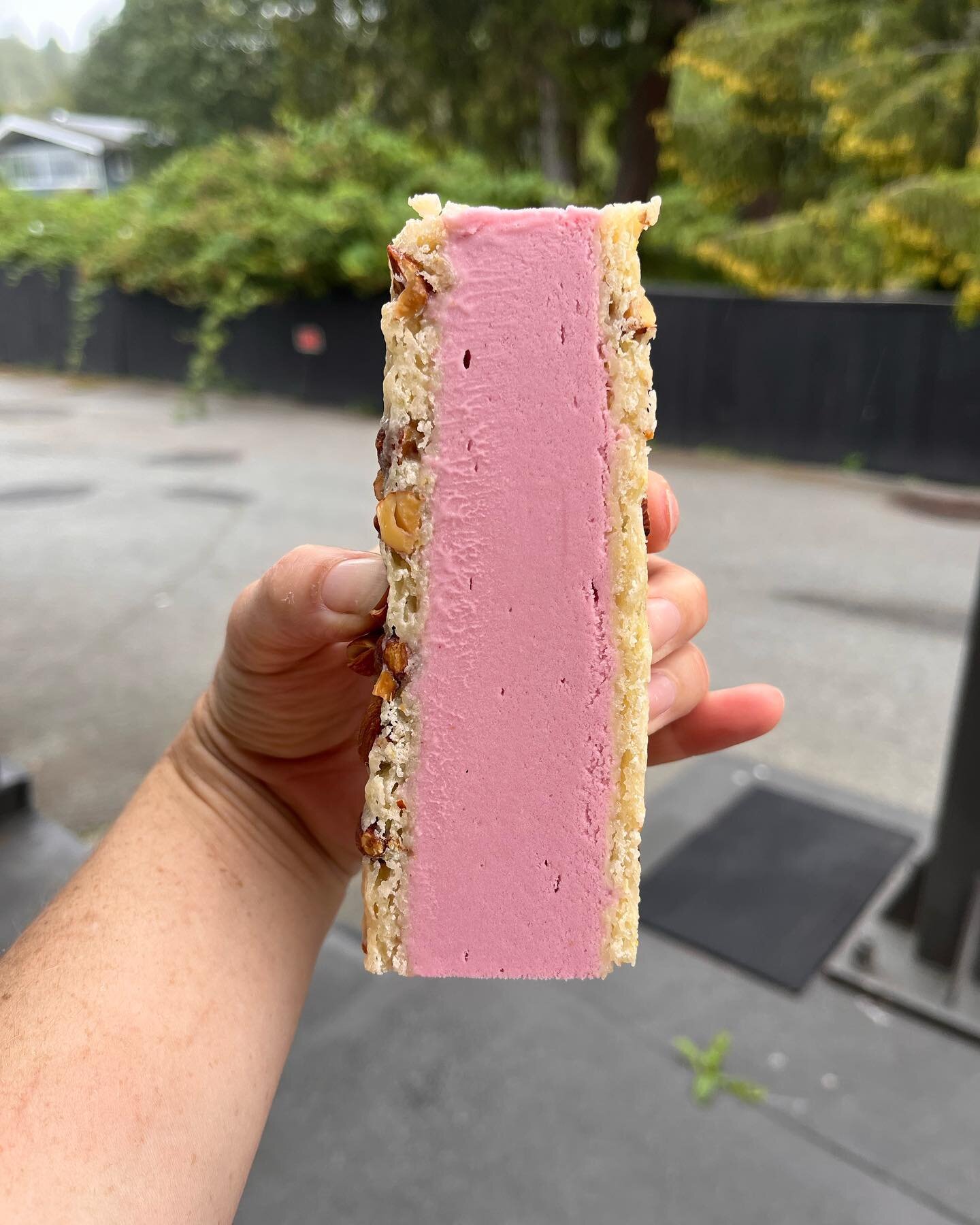 Jace is at @sundaycider till 7 for all your post beach ice cream needs. Go have this summery vegan sandwich that is lemon raspberry ice cream with a lemon almond cookie.