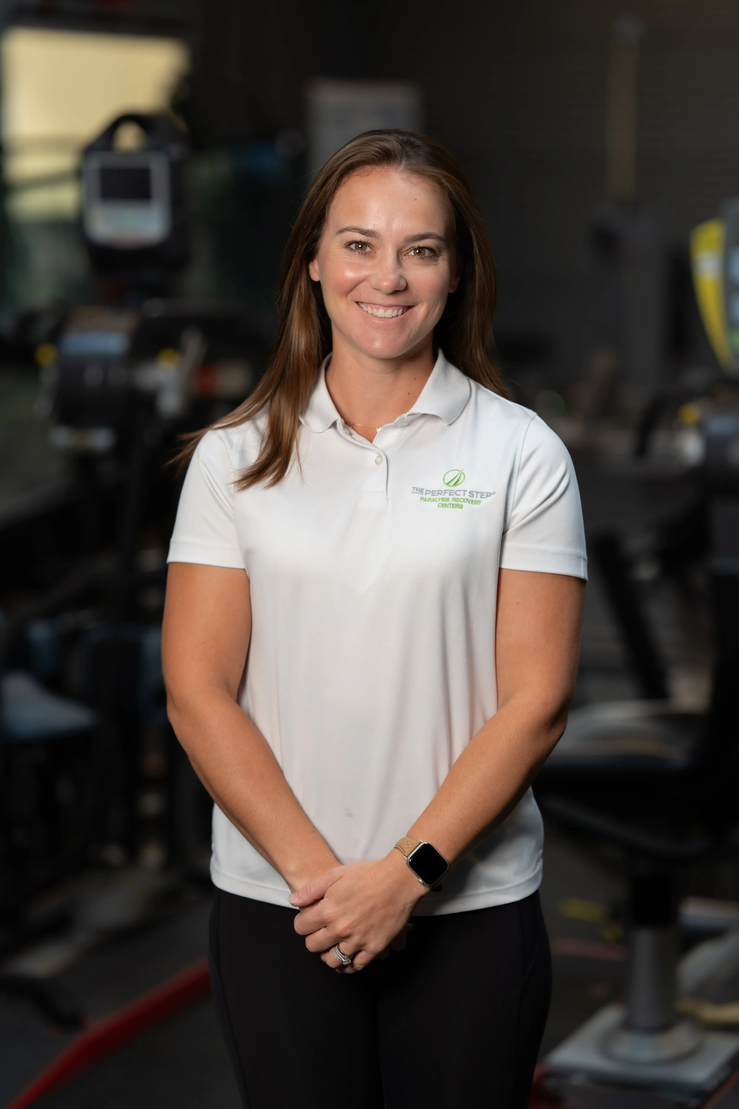 A woman trainer at The Perfect Step.