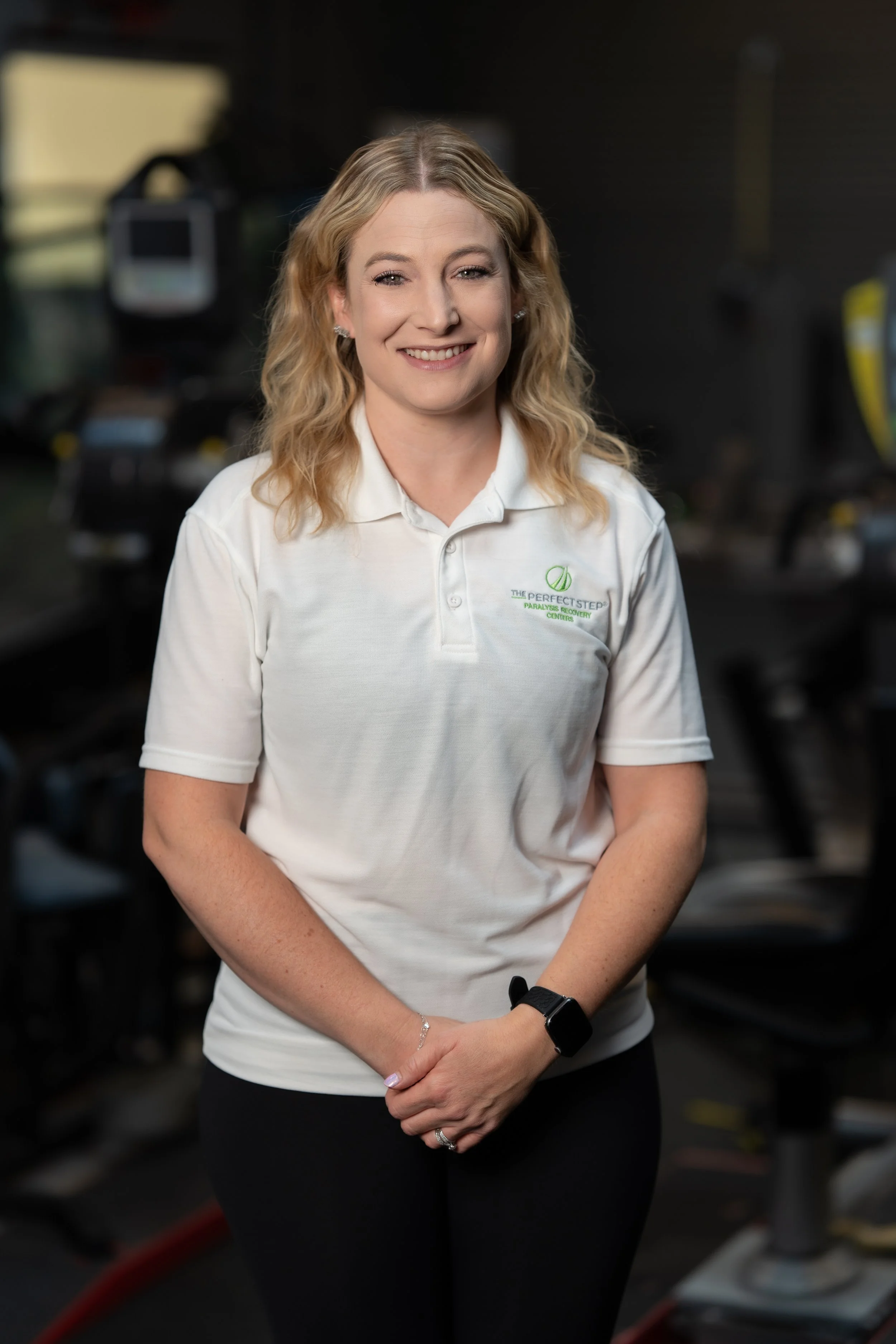 A woman trainer at The Perfect Step.