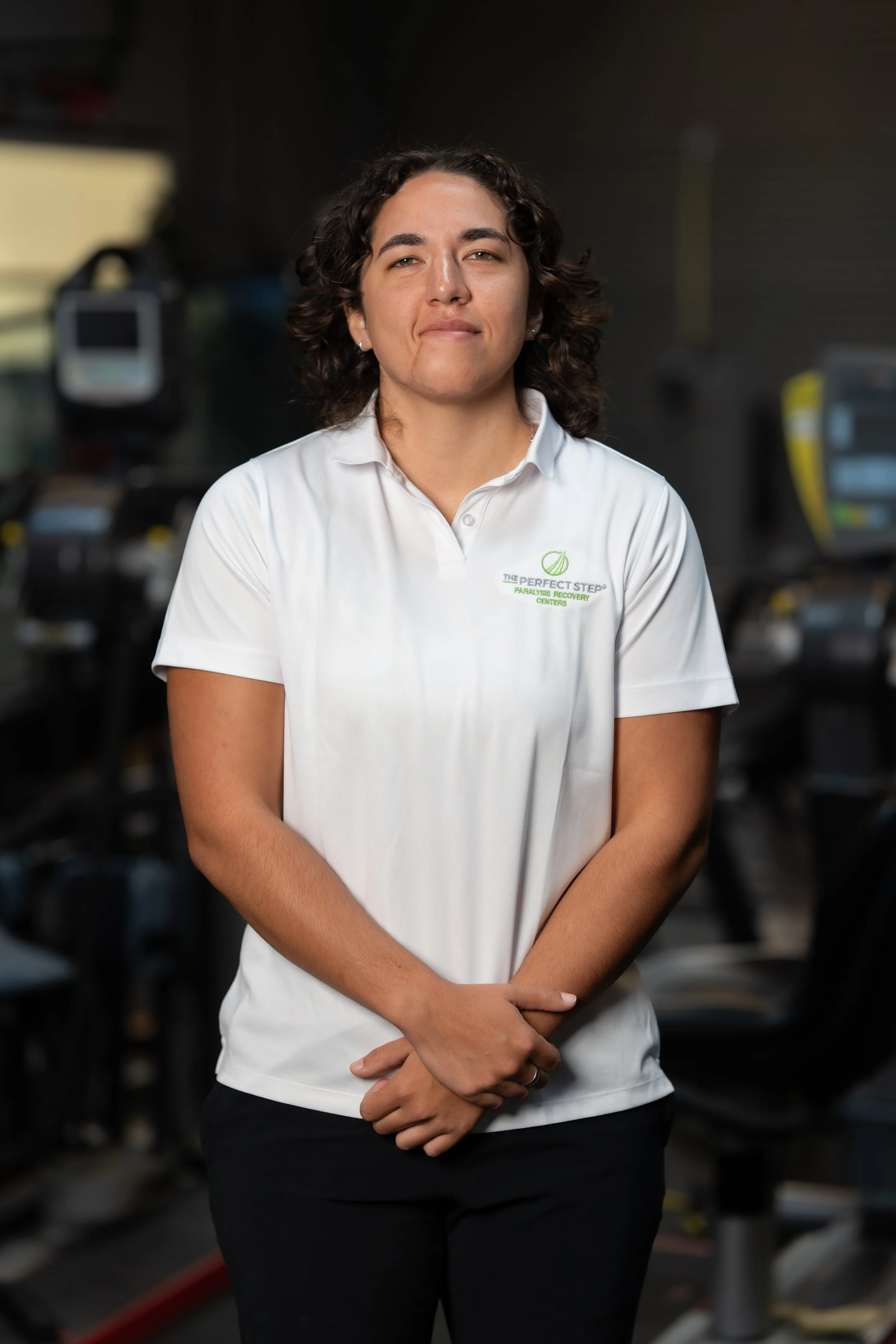 A woman trainer at The Perfect Step.